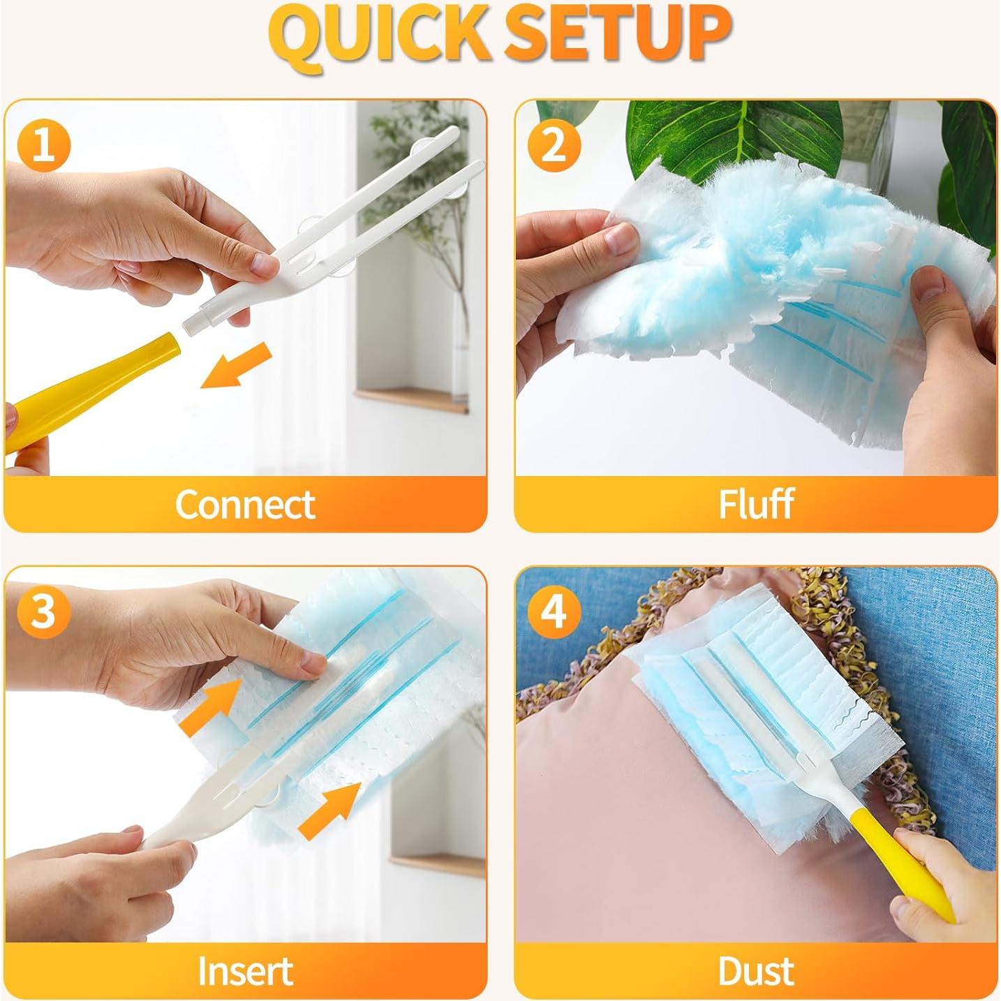 60 Recargas Plumero Electrostático Senowi + Mango Corto