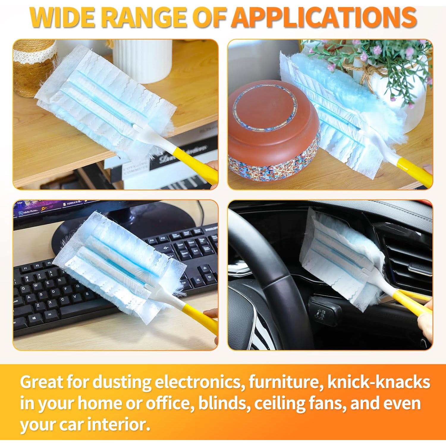 60 Recargas Plumero Electrostático Senowi + Mango Corto