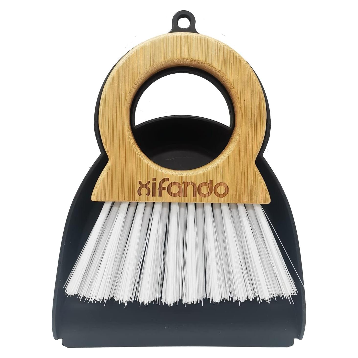 Mini Escoba y Recogedor Xifando - Mango de Bambú, 15x13 cm