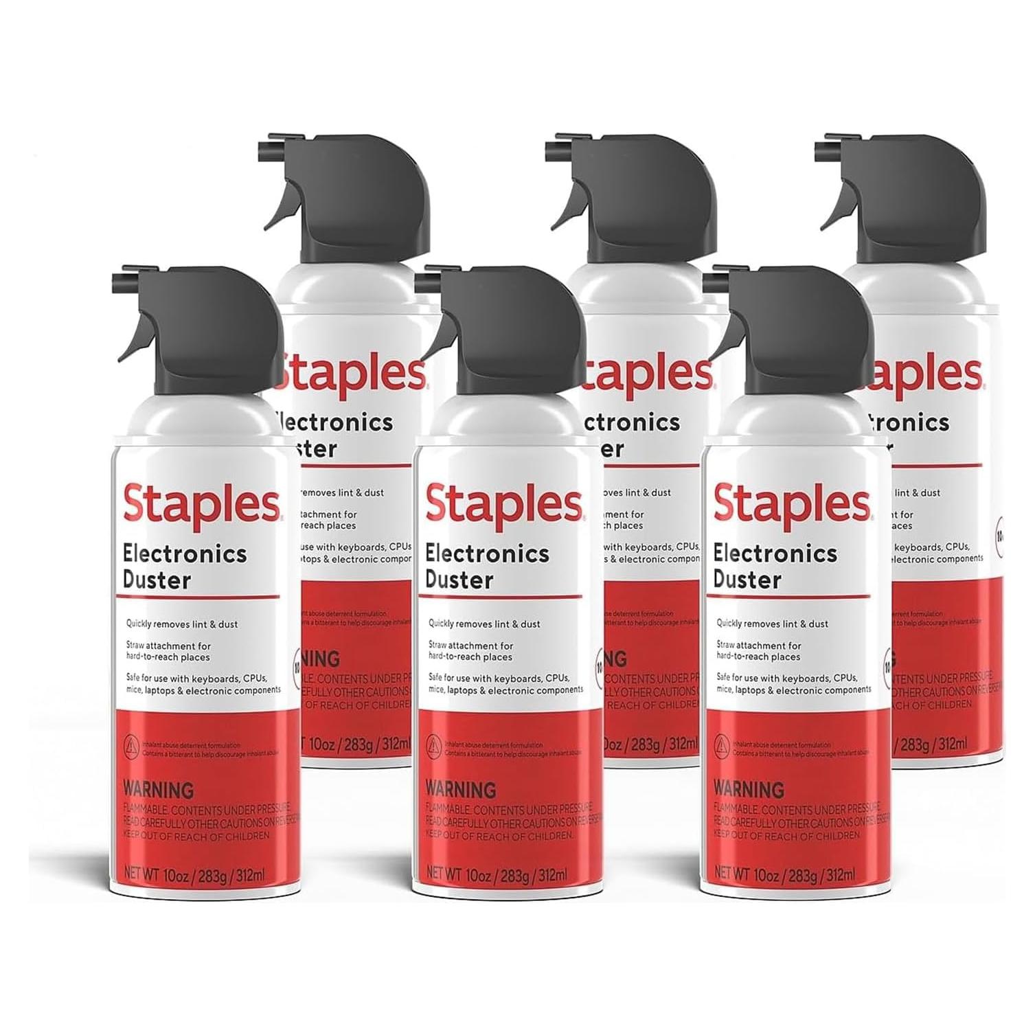 Aerosoles de Aire Comprimido Staples 295 ml - Paquete de 6