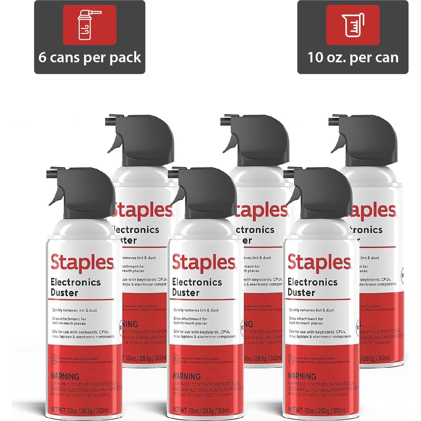 Aerosoles de Aire Comprimido Staples 295 ml - Paquete de 6