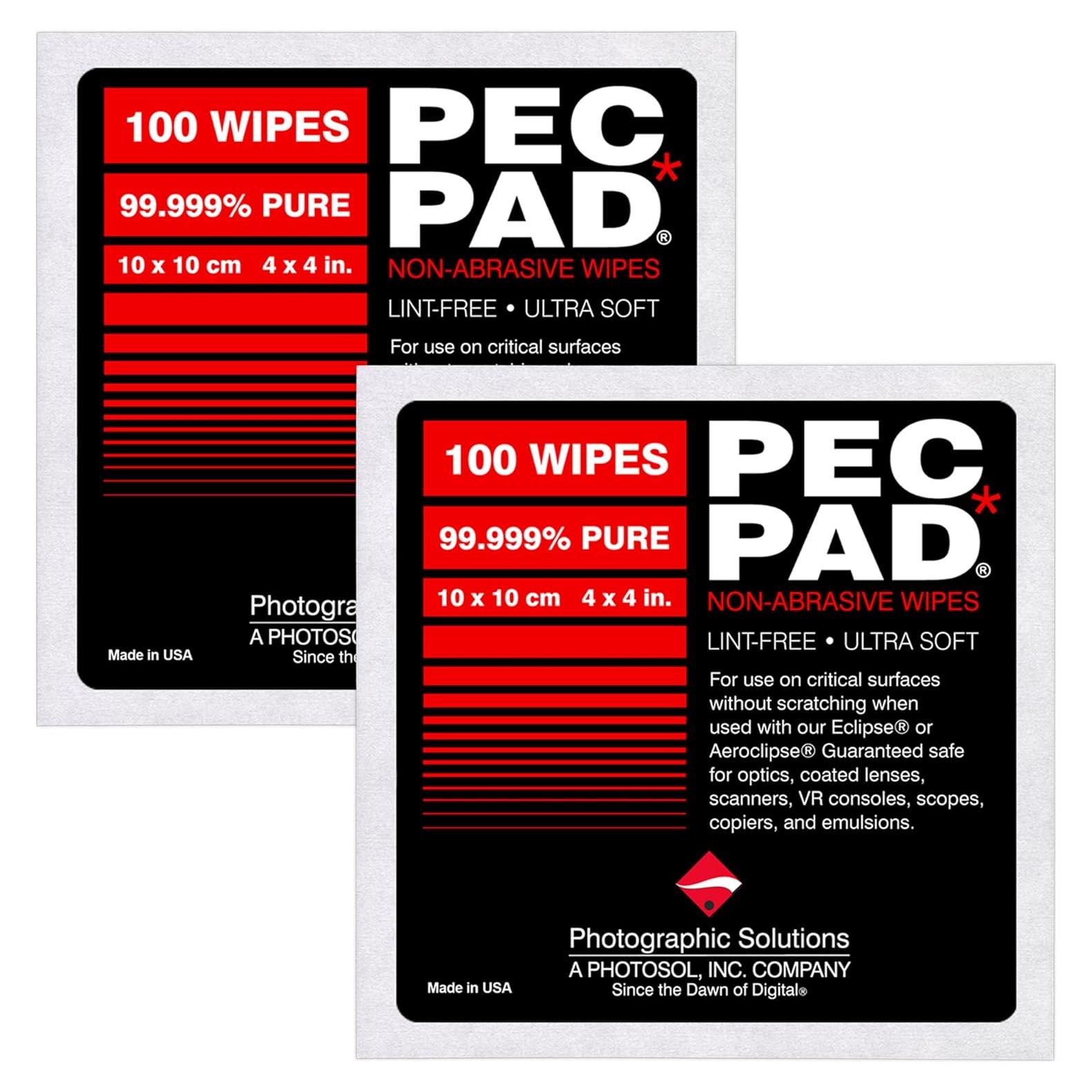 Toallitas PEC-PAD Ultra Suave 10cm x 10cm para Lentes - 200 Hojas