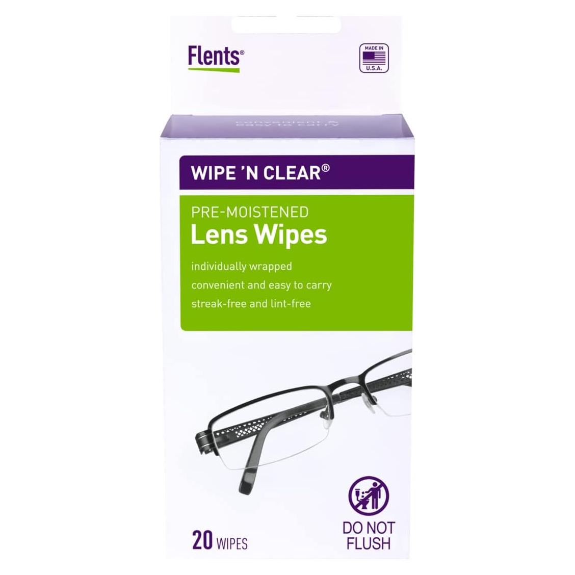 Toallitas de Lente Flents Wipe 'n Clear 20 Unidades