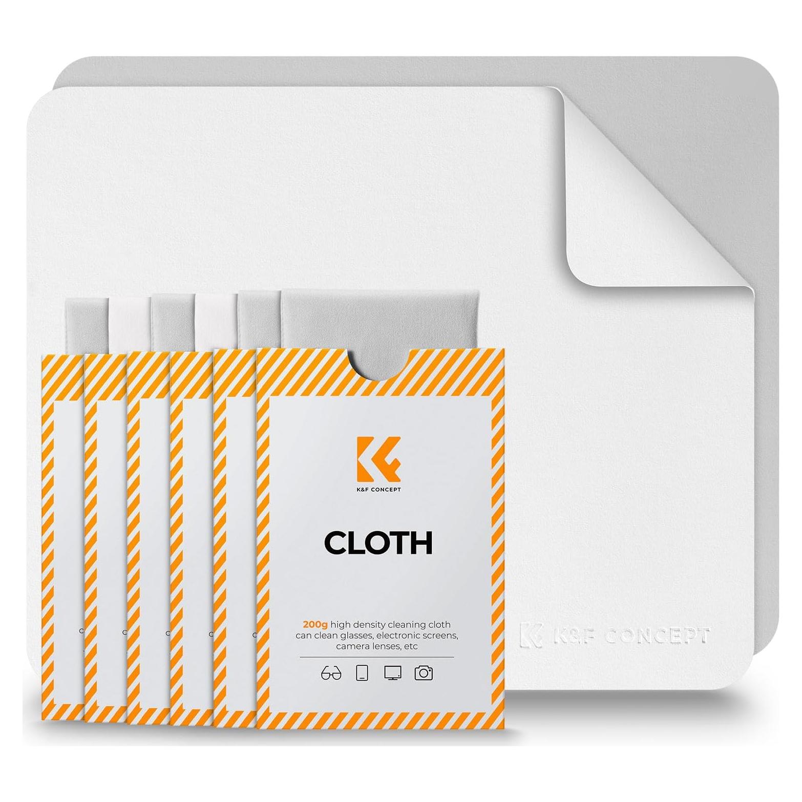 Paquete de 6 Paños de Microfibra K&F Concept para Limpieza