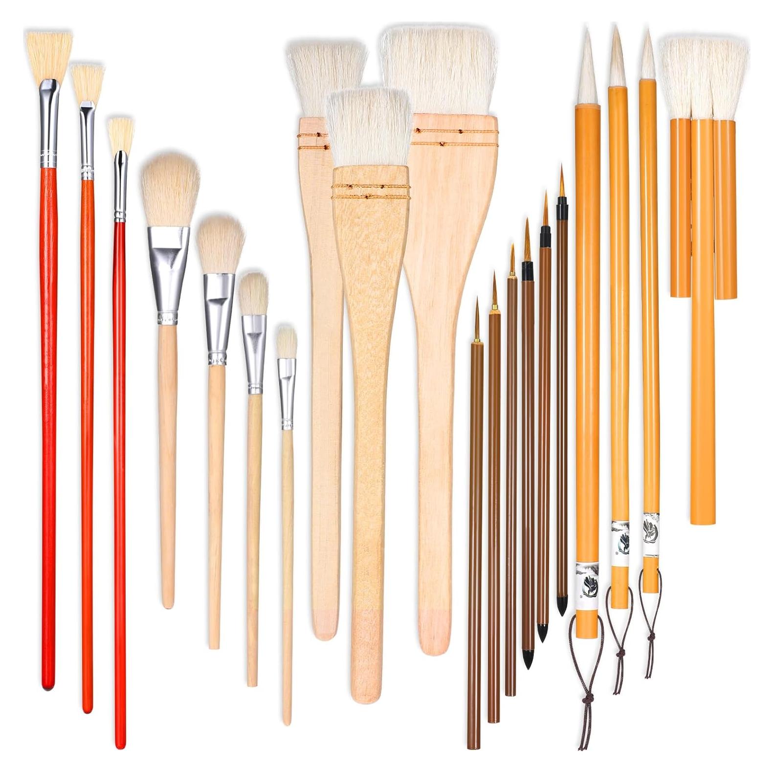 Juego de 20 Pinceles para Esmalte de Cerámica HOFURME