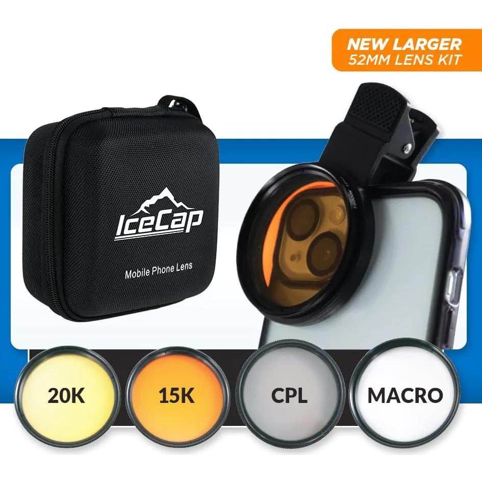 Kit de Lentes de Filtro Apilables IceCap 52mm para Móviles