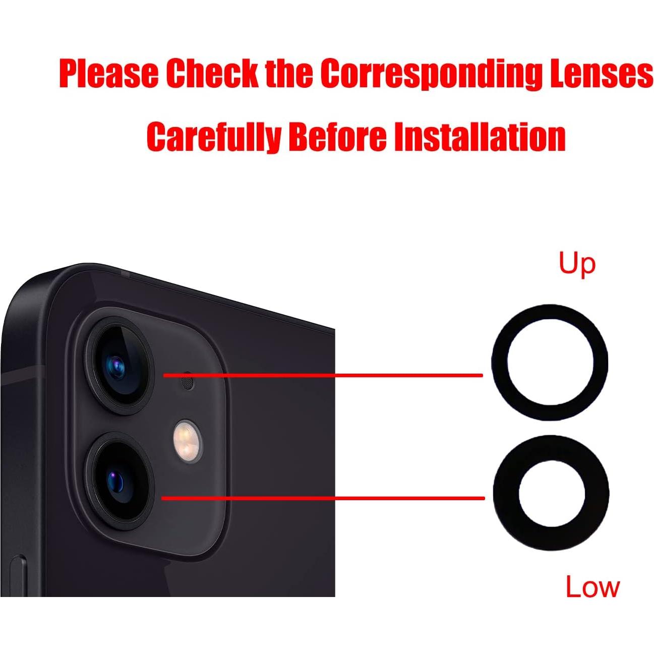 Reemplazo Lente Cámara Trasera iPhone 12/12 Mini Peixiong