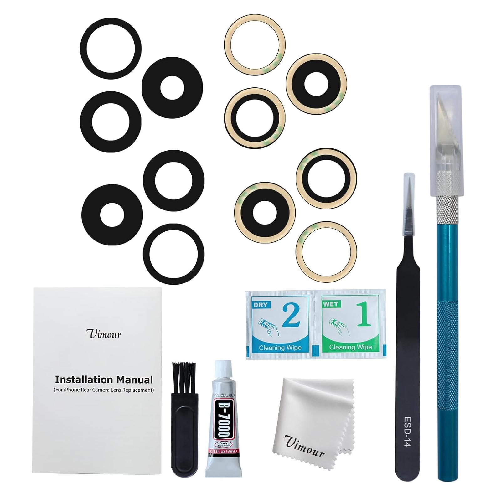 Reemplazo Cristal Lente Cámara iPhone 15 Pro con Adhesivo y Herramientas