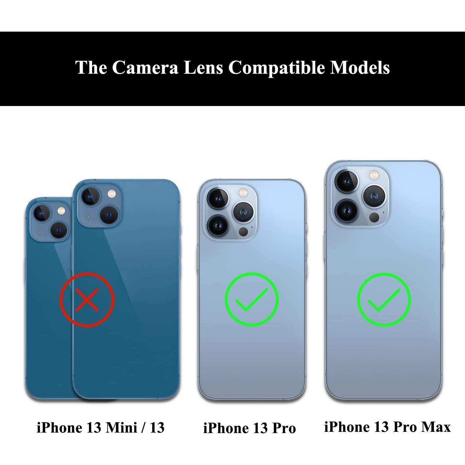 2 Juegos Cristal Lente Cámara Trasera iPhone 13 Pro/Pro Max