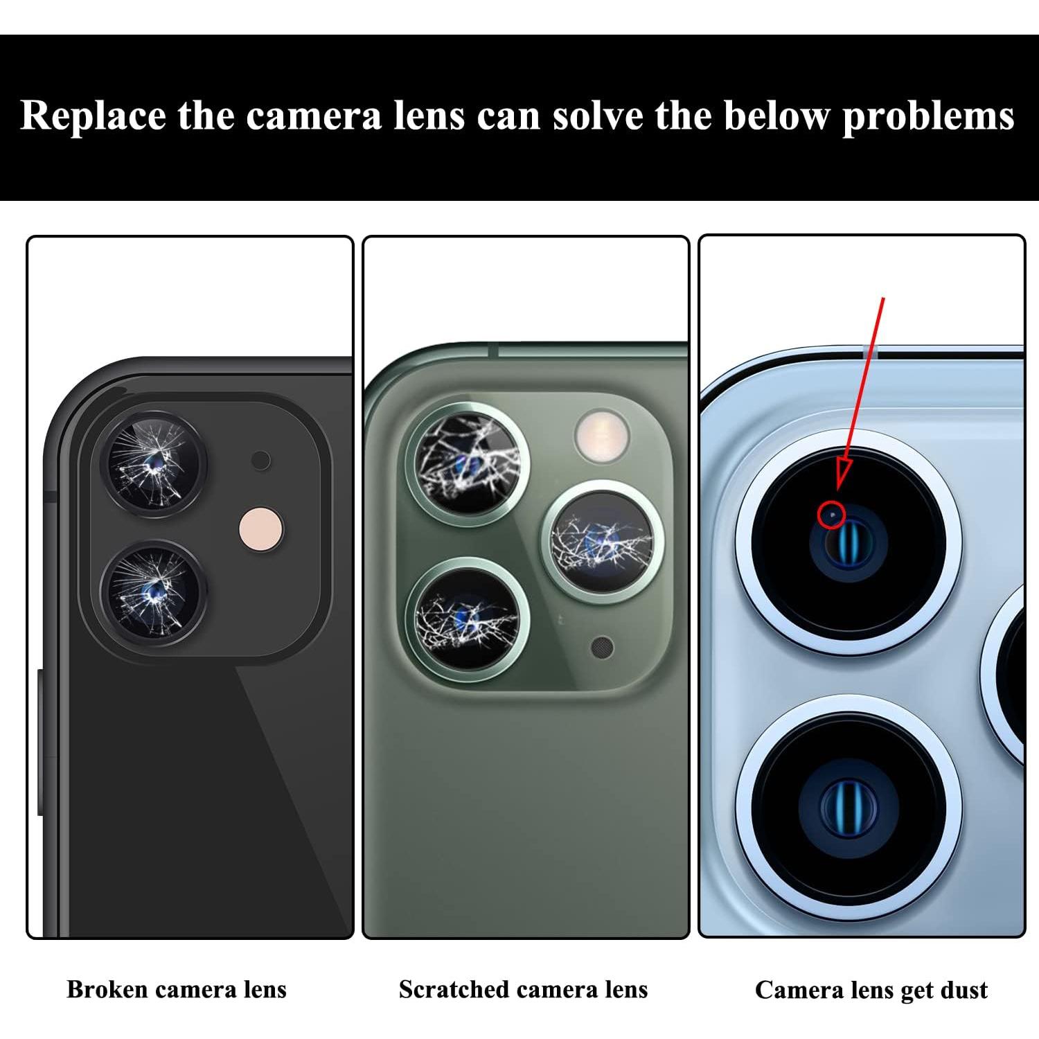 2 Juegos Cristal Lente Cámara Trasera iPhone 13 Pro/Pro Max