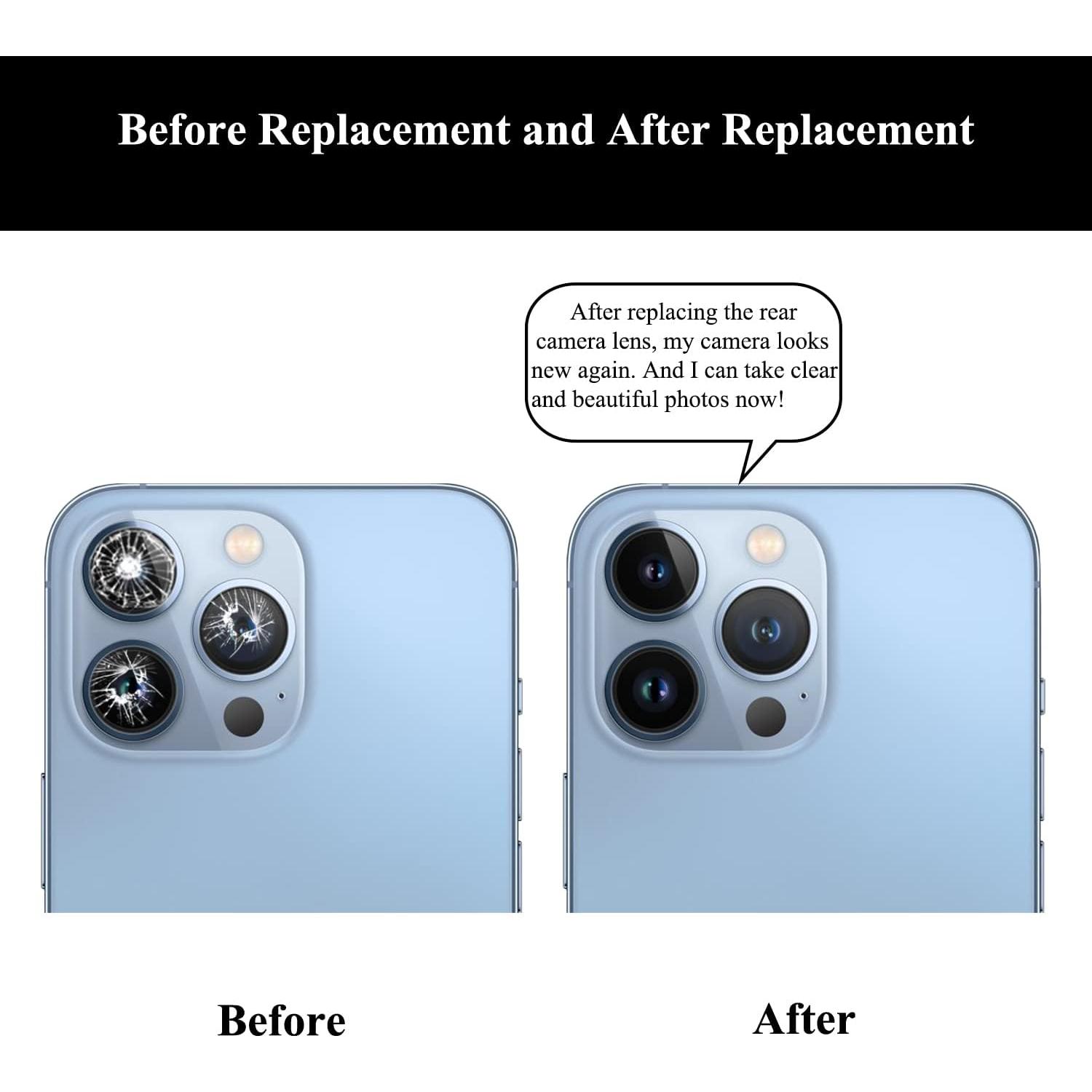 2 Juegos Cristal Lente Cámara Trasera iPhone 13 Pro/Pro Max