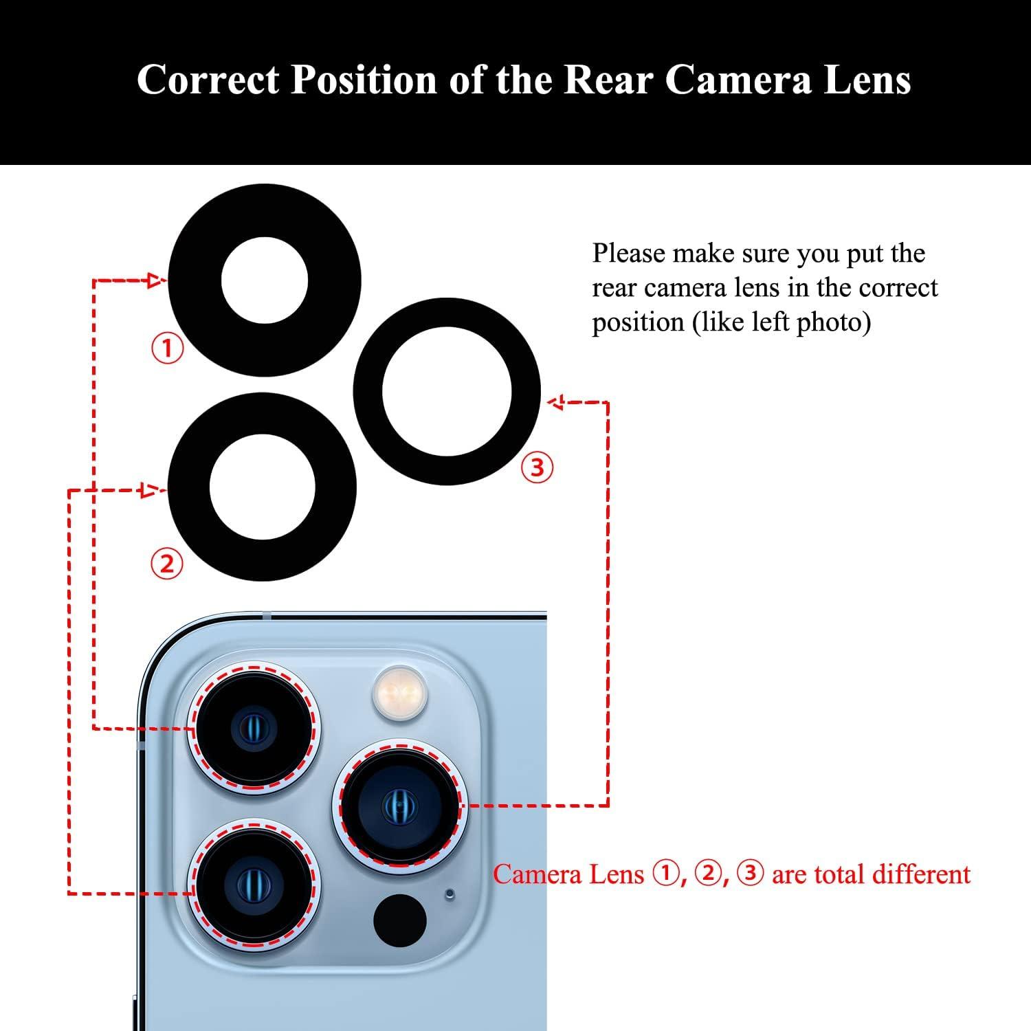 2 Juegos Cristal Lente Cámara Trasera iPhone 13 Pro/Pro Max