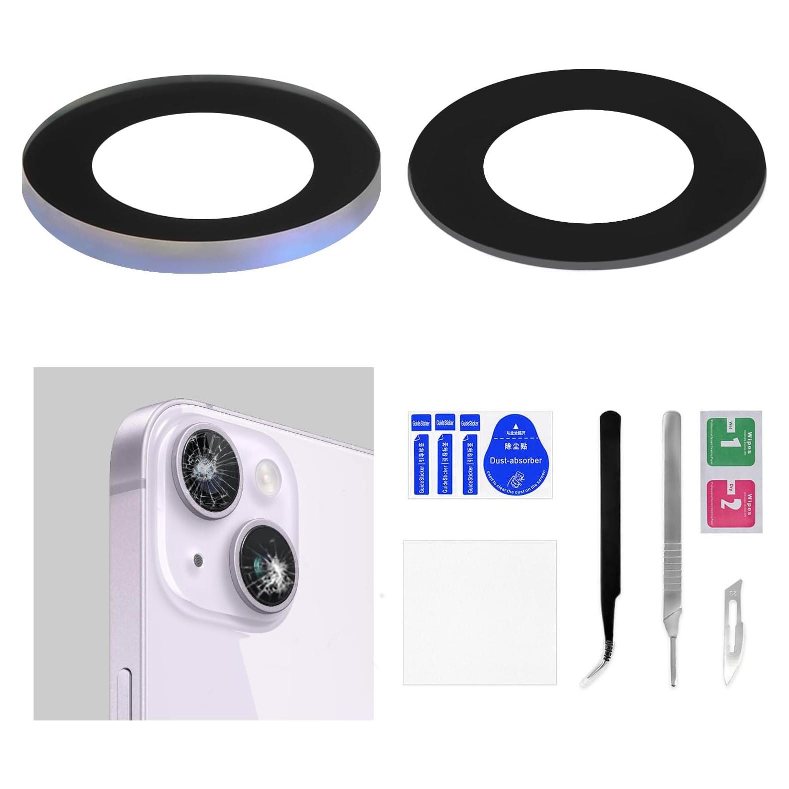 Reemplazo Lente Cámara Trasera OEM para iPhone 14 Plus - 2 Piezas