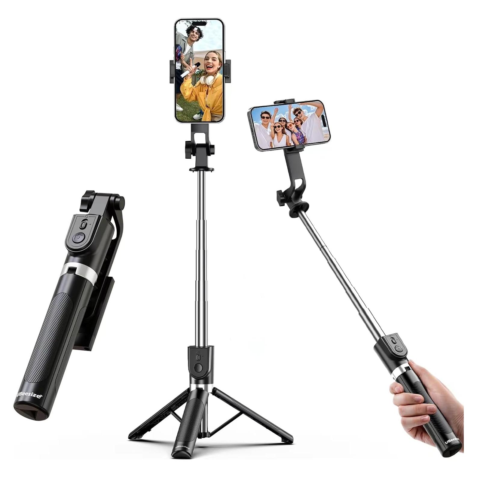 Trípode Extensible UBeesize 132 cm con Control Remoto para Selfie