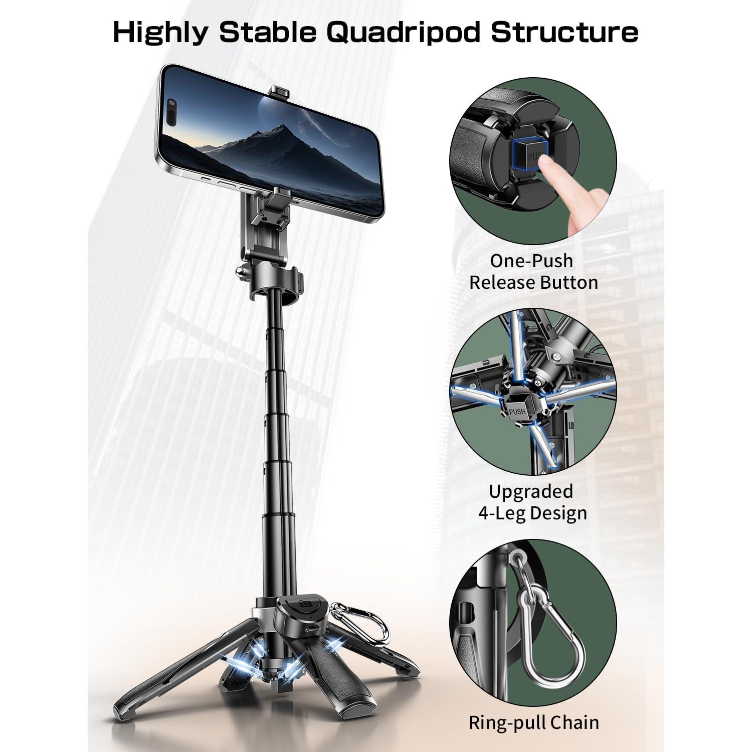 Selfie Stick Mini Trípode Andygo P15 para iPhone 4-en-1