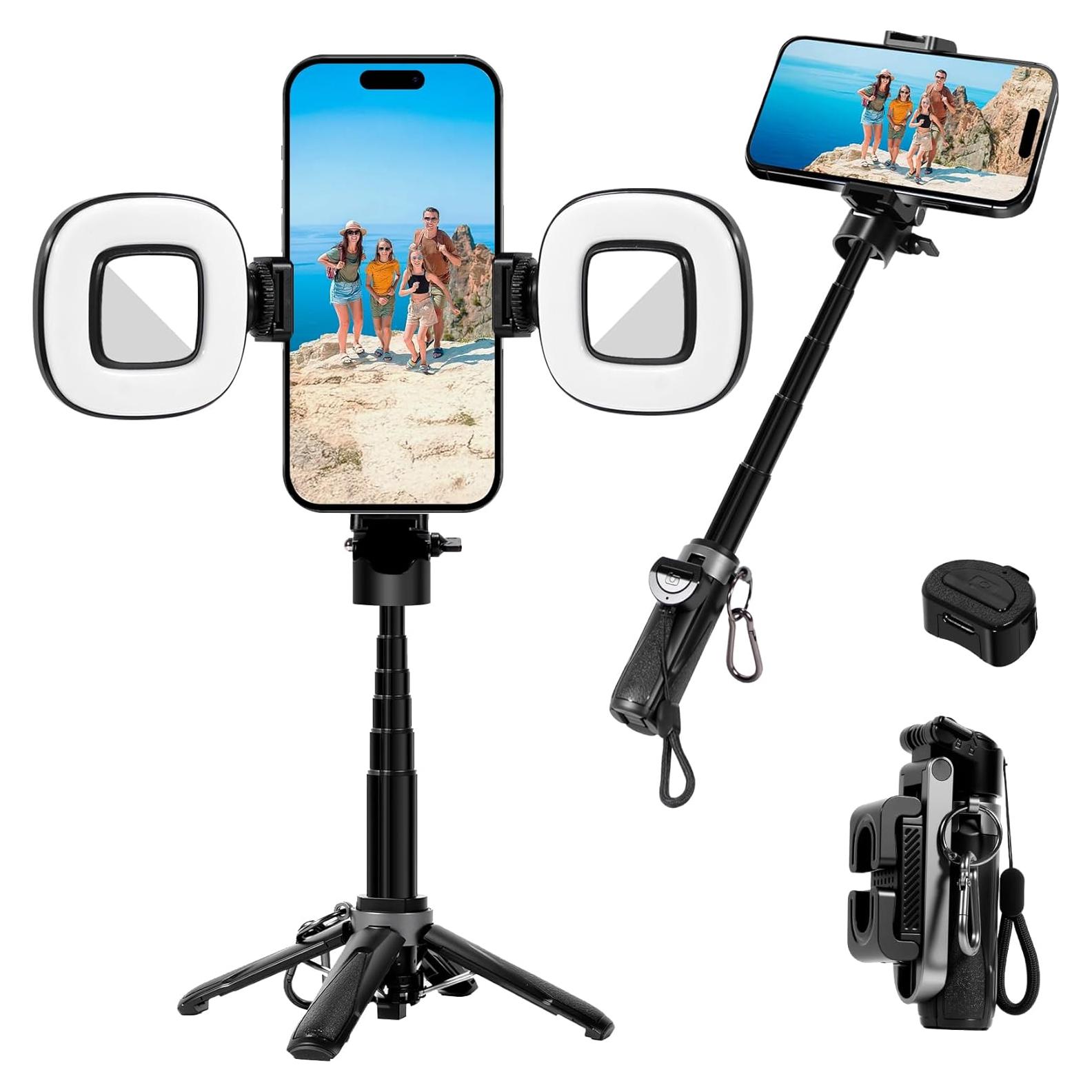 Trípode Mini 3-en-1 Davidlinlin con Control Remoto y Luces