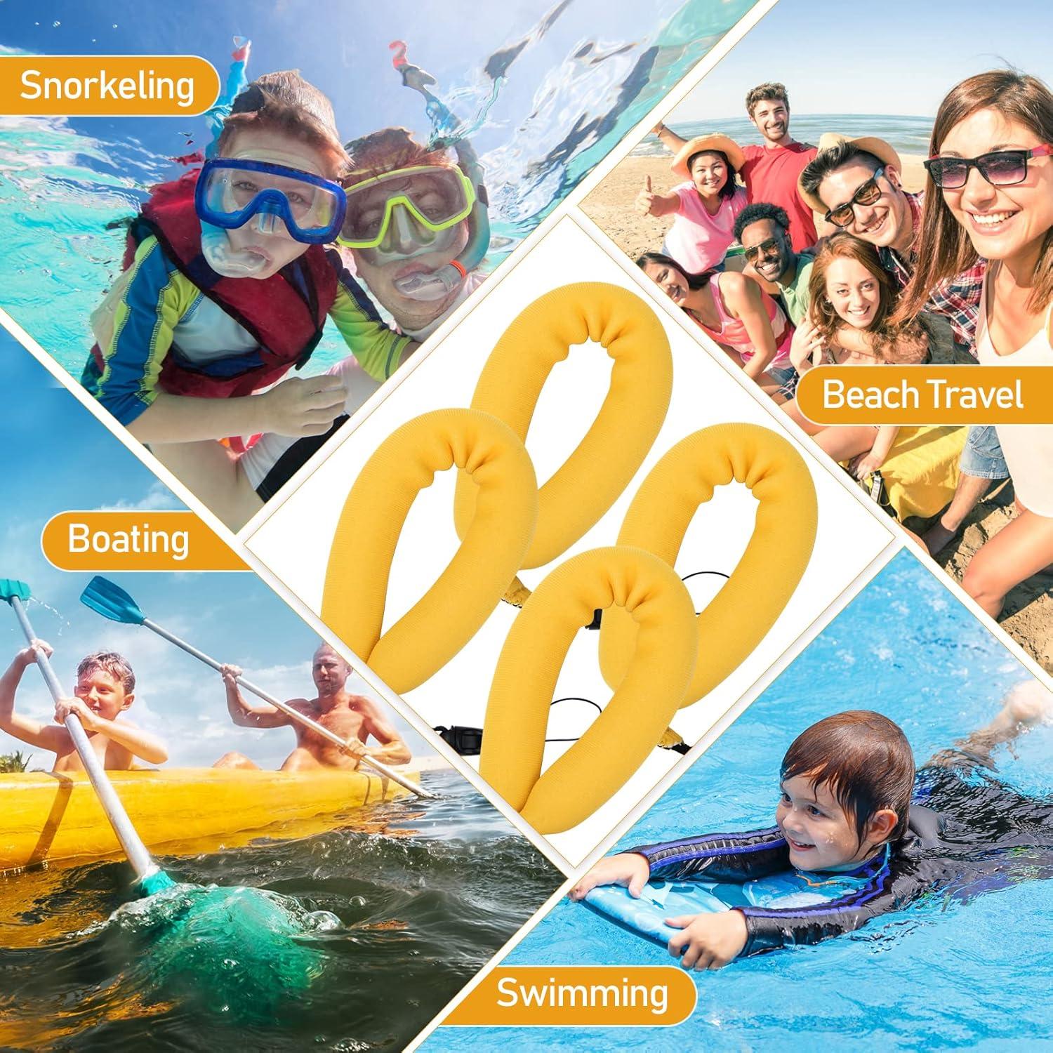 4 Correas Flotantes para Cámara Impermeable Neopreno Amarillo