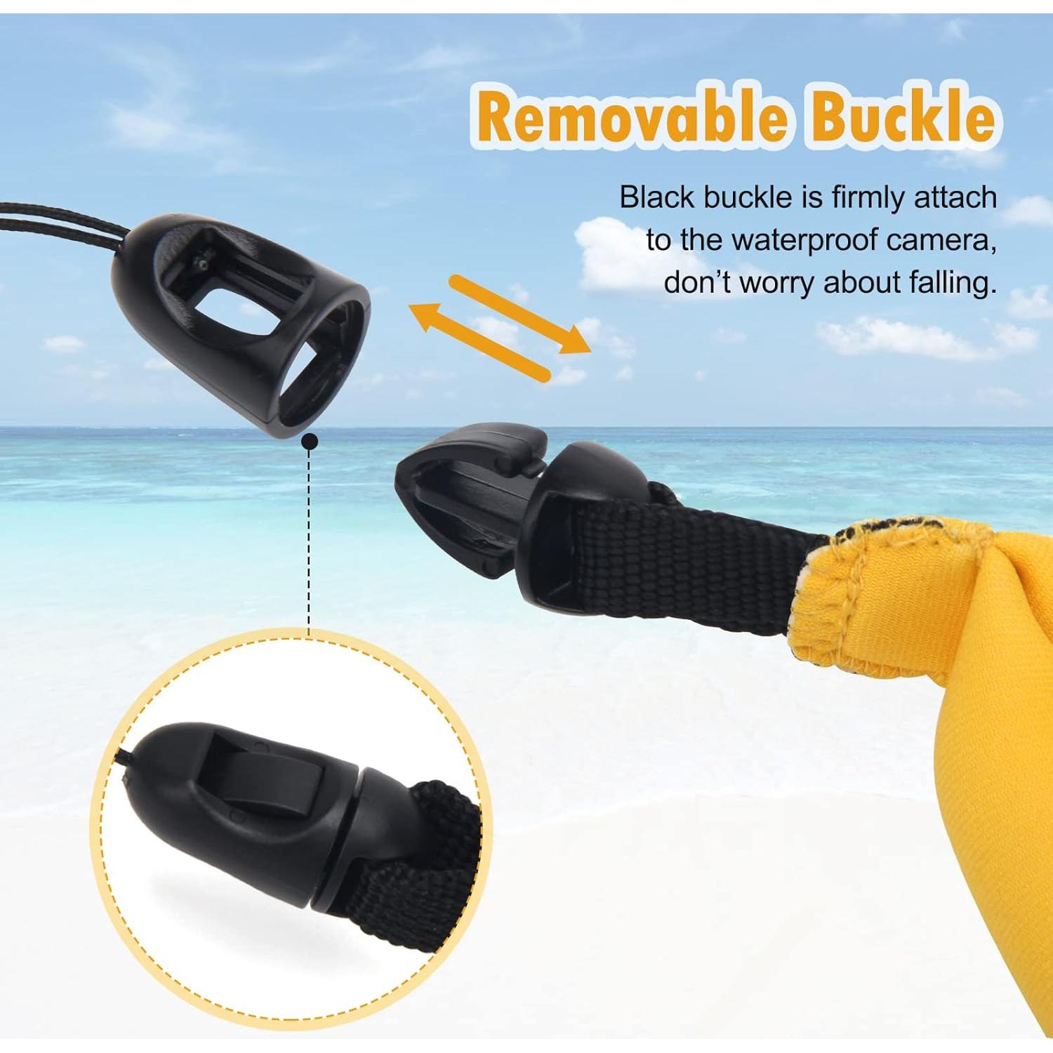 4 Correas Flotantes para Cámara Impermeable Neopreno Amarillo