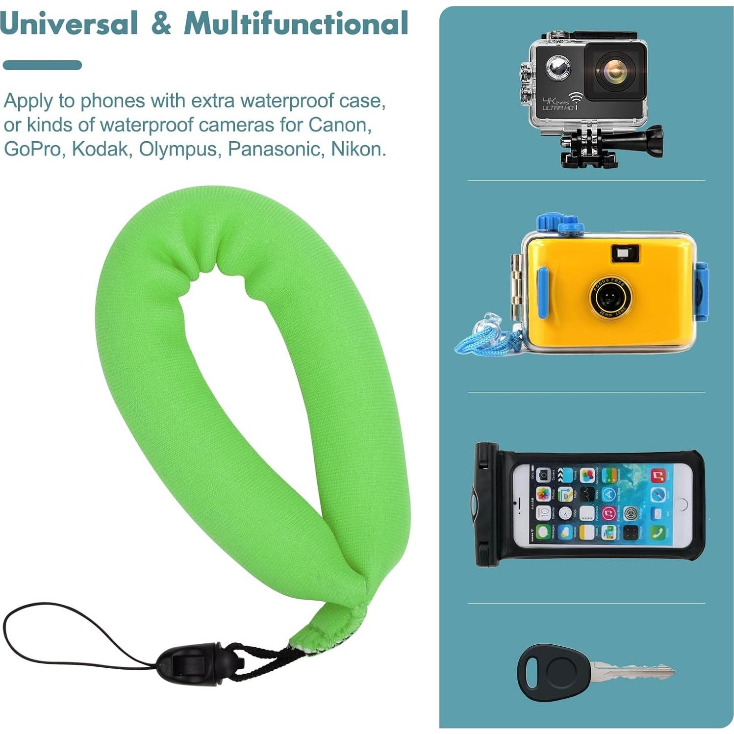 Correa Flotante Impermeable 4Pcs Neopreno Verde para Cámara