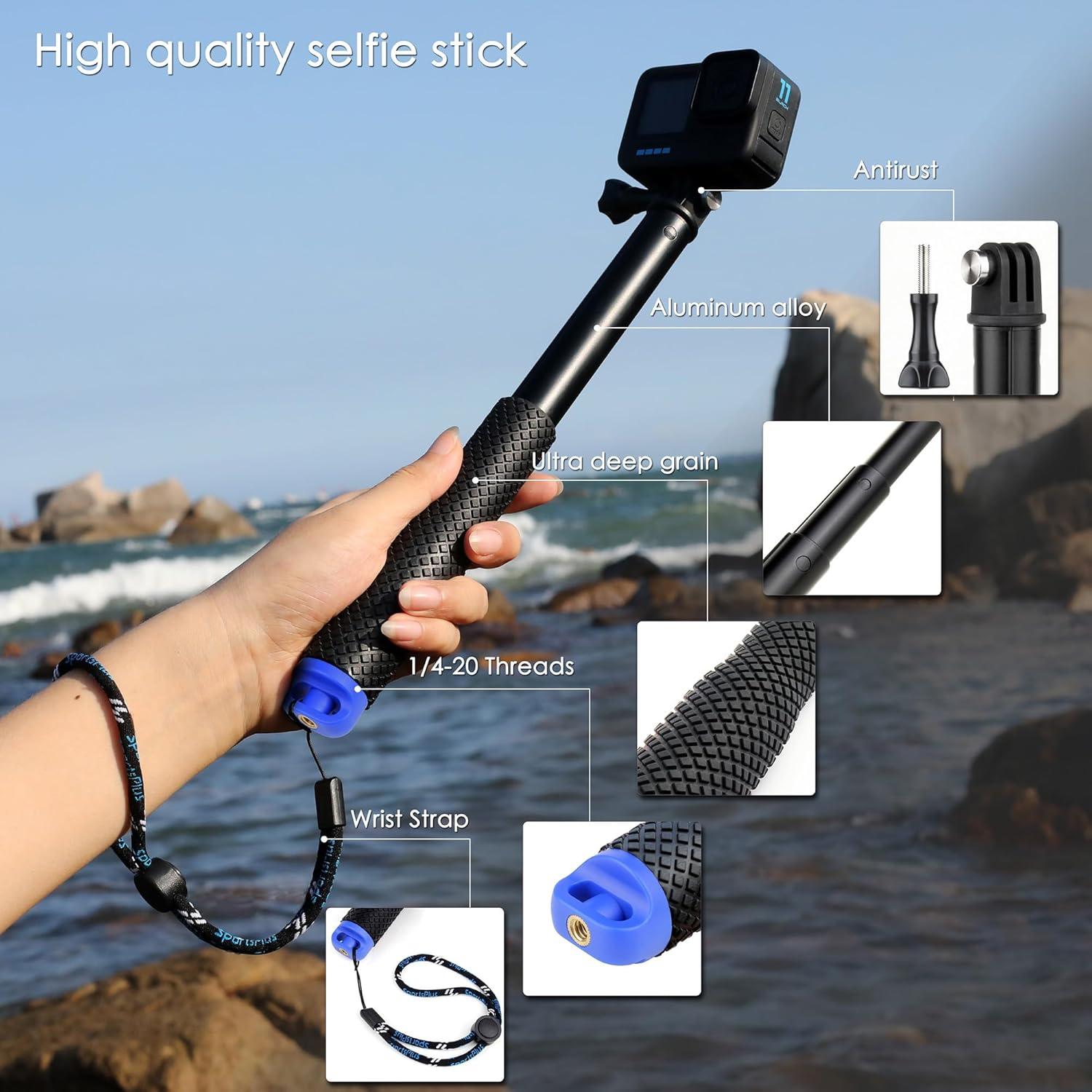 Palo de Selfie Extensible YALLSAME 11-45" Aluminio para GoPro