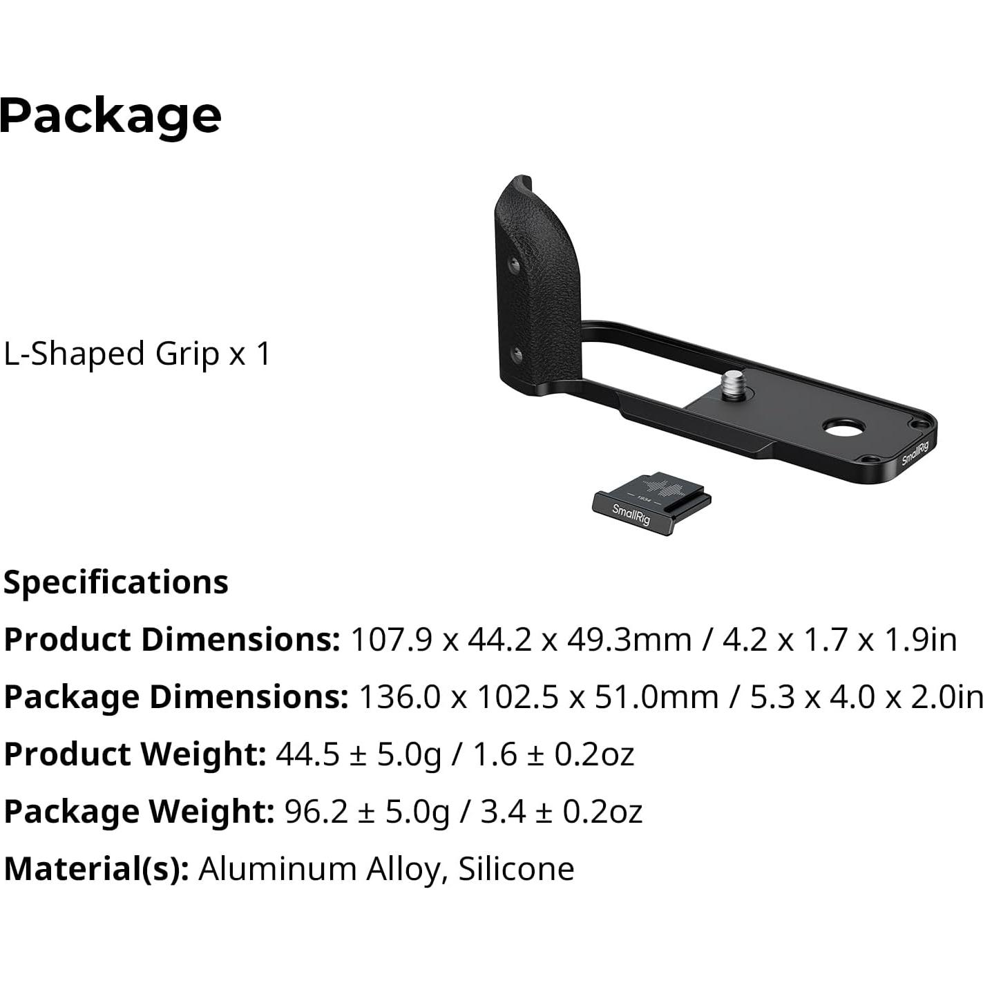 Agarre en L SmallRig 5332 para cámara FUJIFILM X Half - Negro
