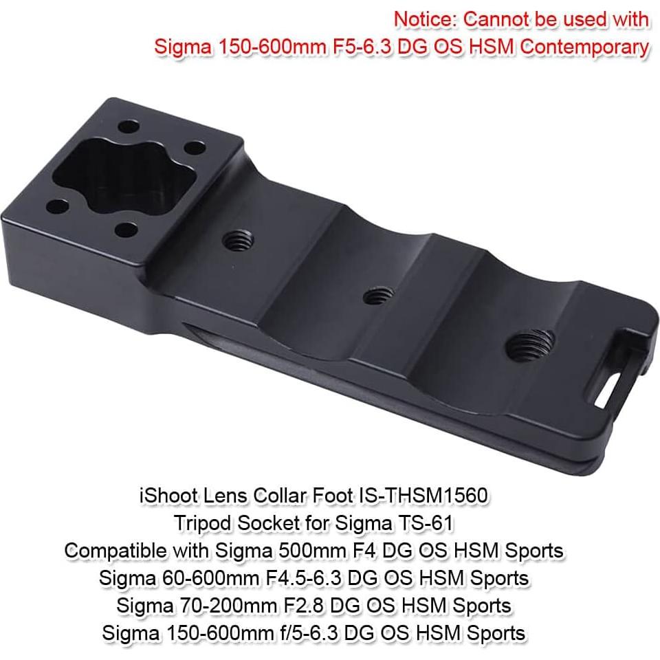 Base de Montaje en Trípode iShoot para Lentes Sigma 150-600mm