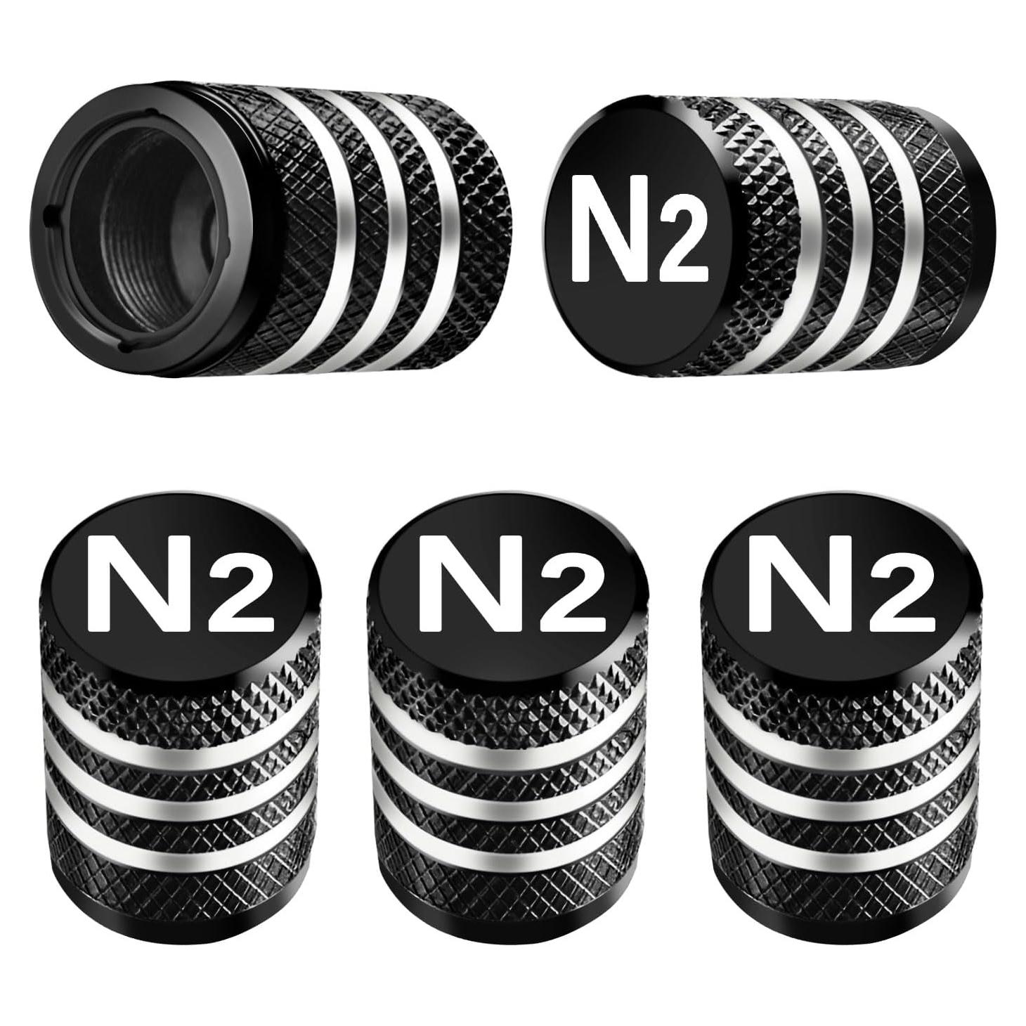 Tapas de Válvula de Neumático DECURCAR N2 Nitrógeno - Paquete de 5