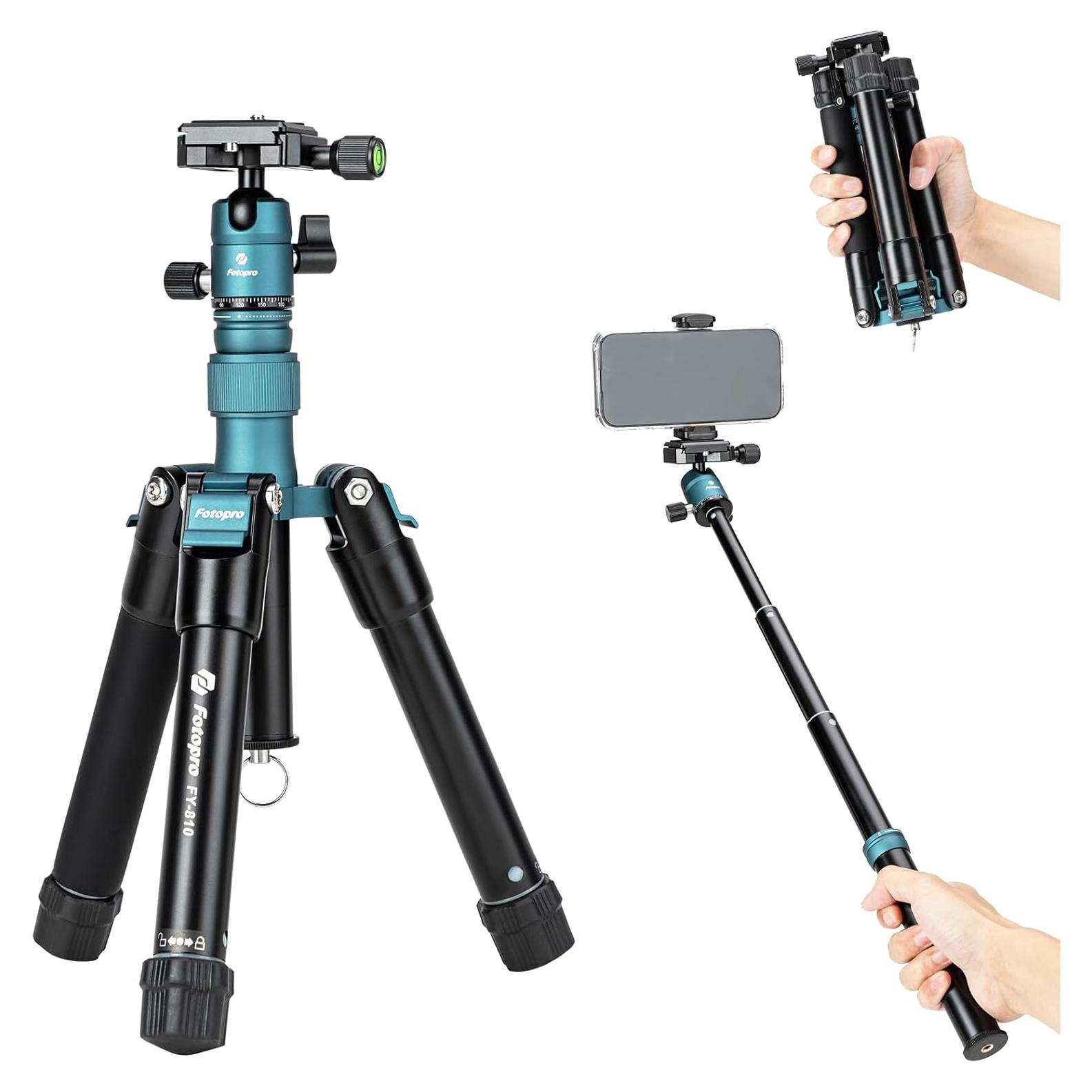Mini Trípode Fotopro FY-810 Azul Plegable 21.6 CM 3 KG