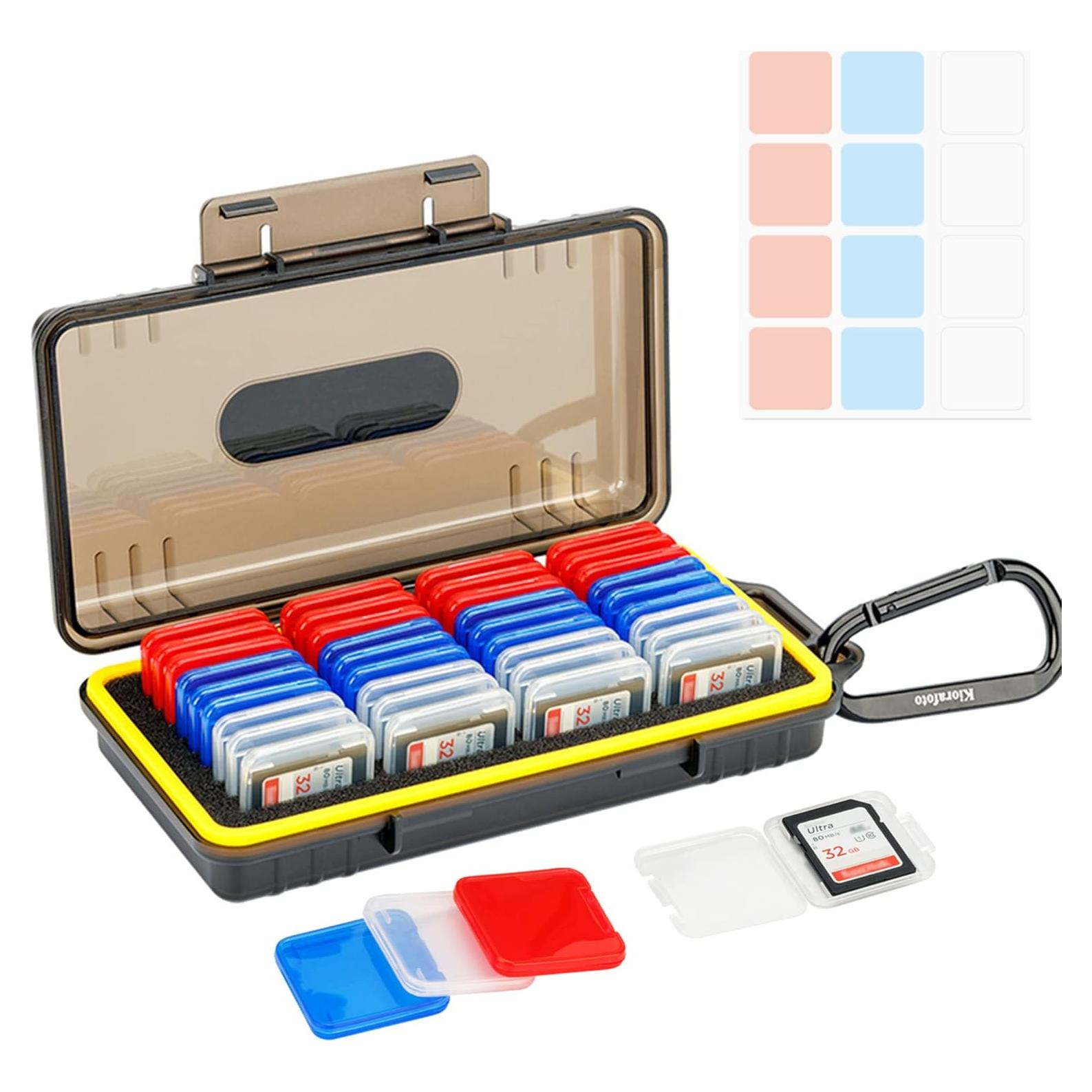 Estuche para Tarjetas SD Kiorafoto 36 Slots Resistente al Agua