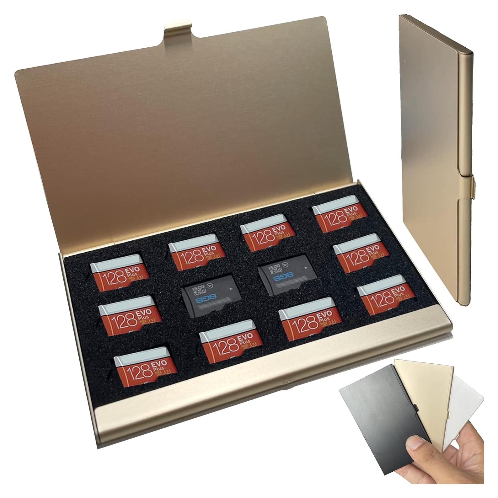 Caja Portátil para 12 Tarjetas Micro SD JAKENHAM Dorada