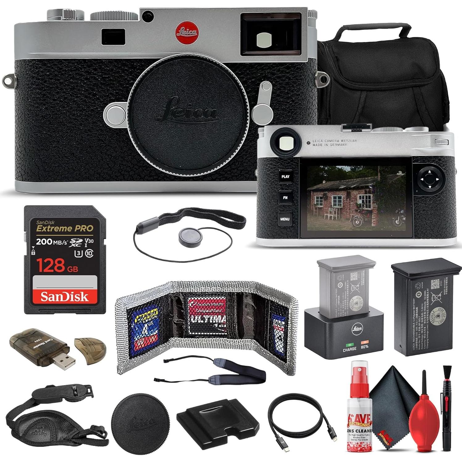 Cámara Digital Leica M11 Plata 60MP + Tarjeta SD 128GB + Accesorios