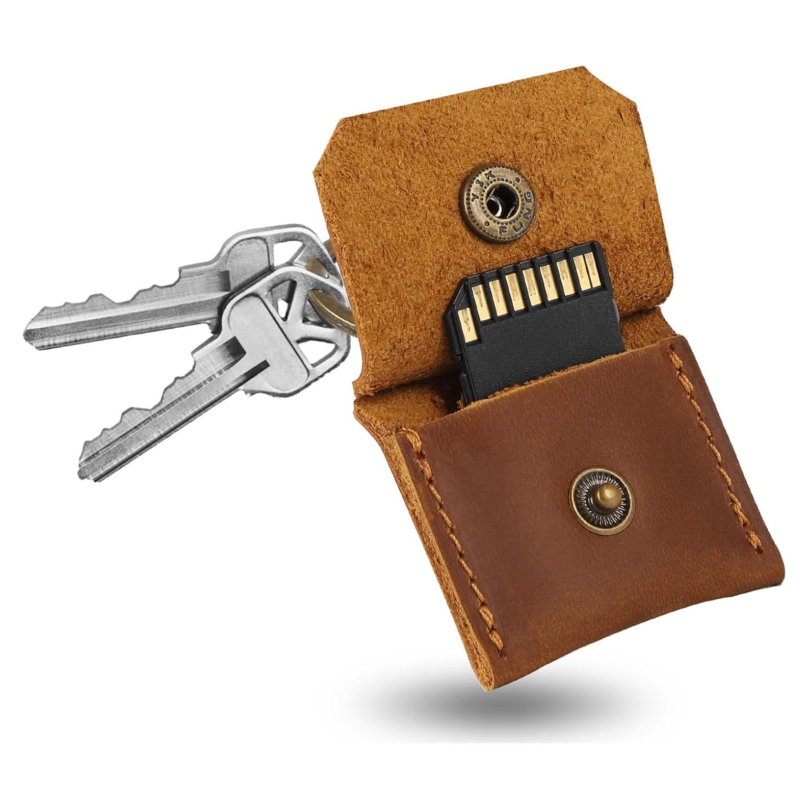 Estuche de Cuero Genuino Jack&Chris para Tarjetas SD y SIM