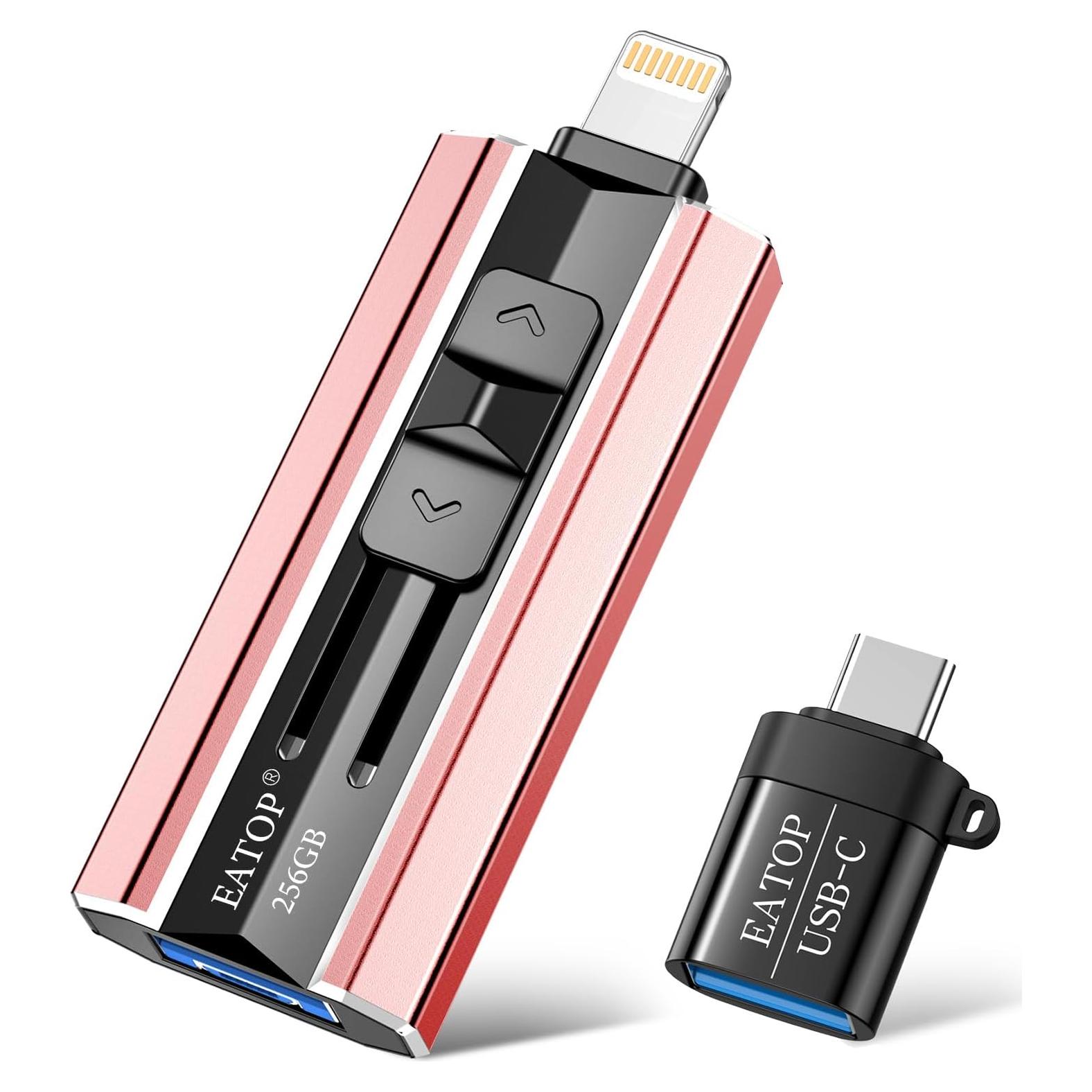 Unidad Flash 256GB EATOP Rosa Claro para iPhone y Android