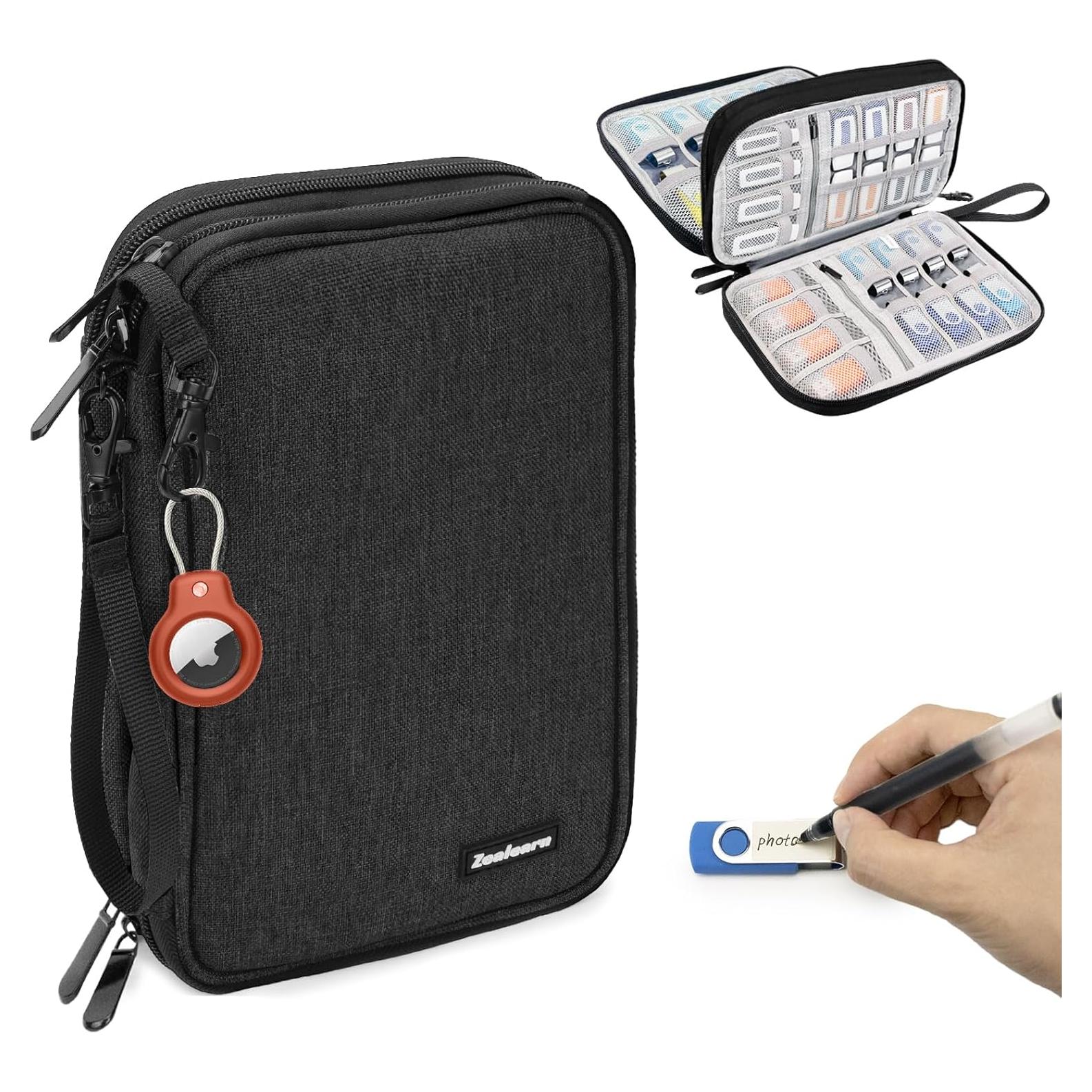 Funda Organizador USB Zealearn 48 Slots Negro para Flash Drive