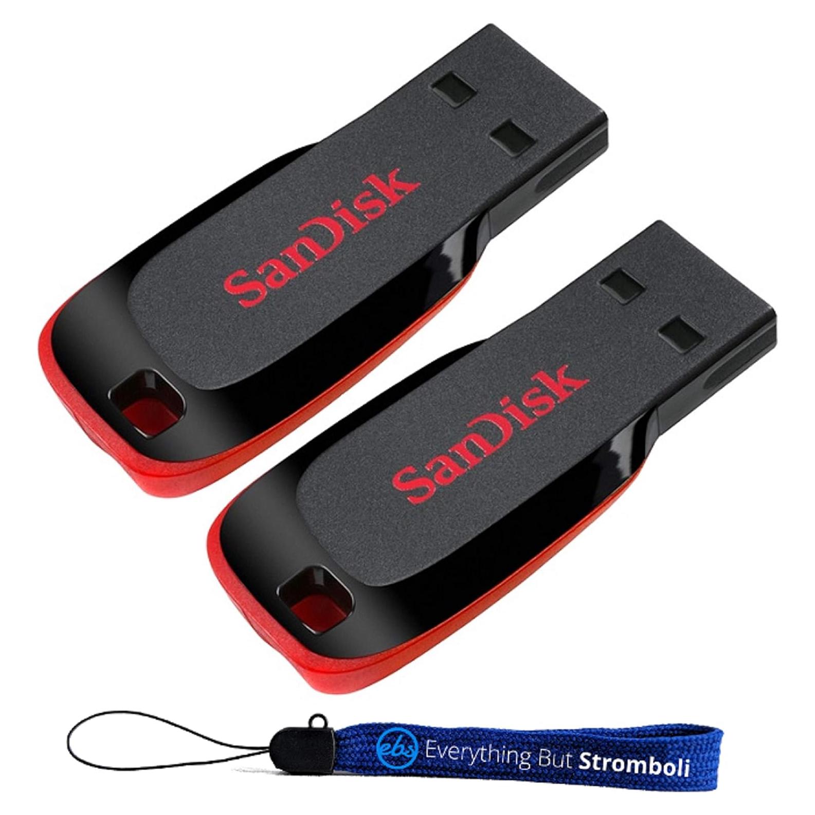 Paquete 2 Unidades SanDisk 8GB Cruzer Blade USB 2.0 + Lanyard