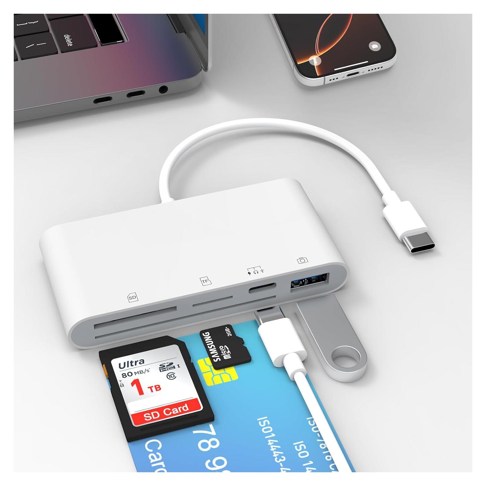 Lector de Tarjetas SD USB C Rocketek 5-en-1 para iPhone
