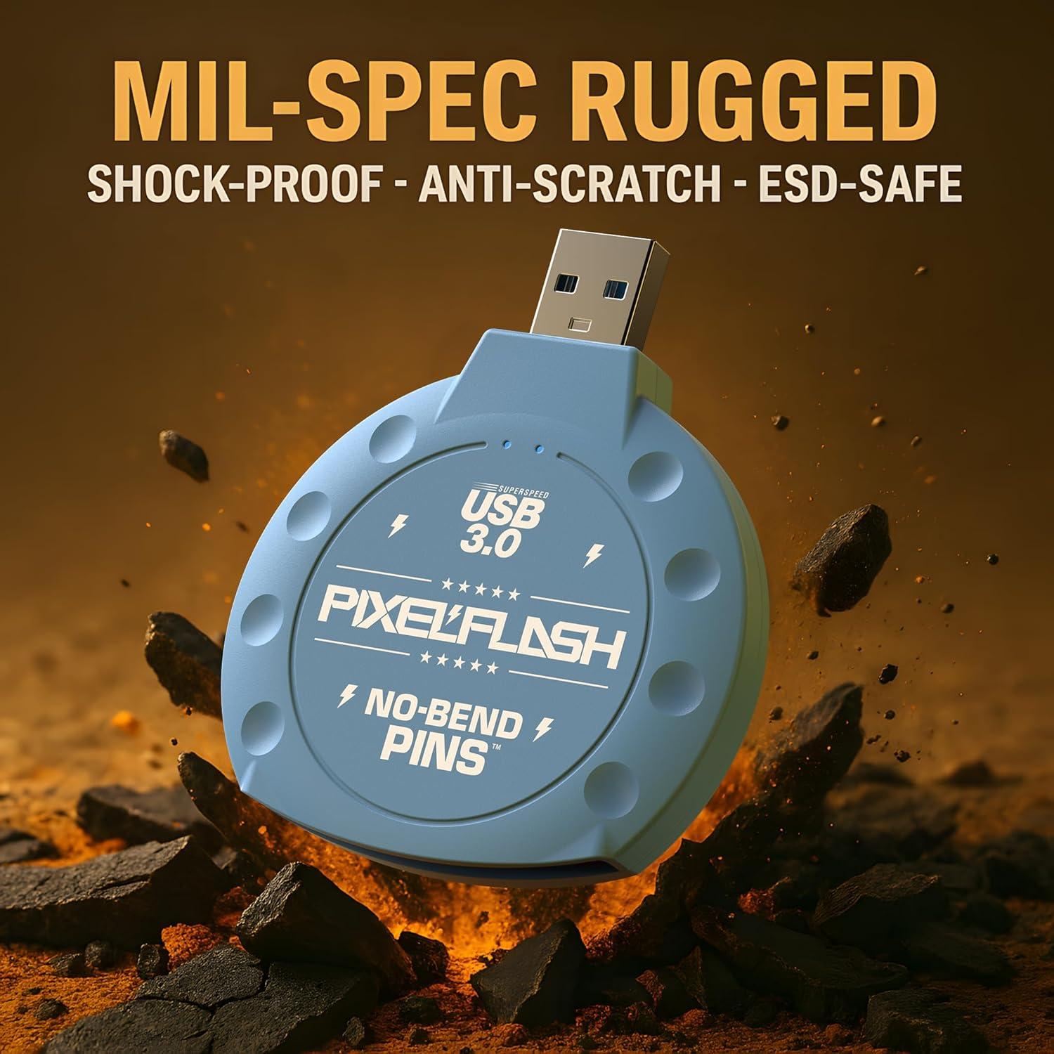 Lector de Tarjetas CF PixelFlash Azul USB 3.0 5GB/s