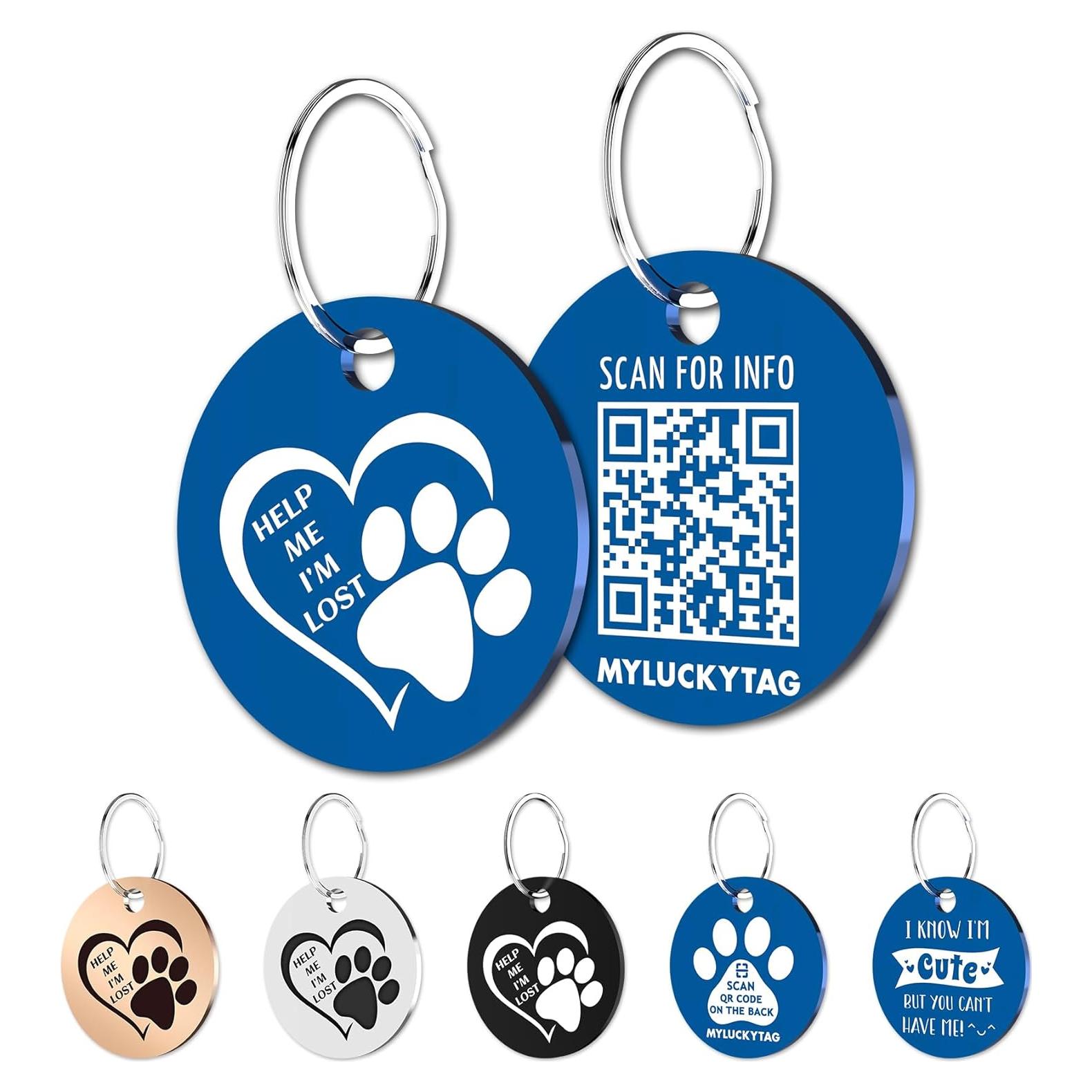 Etiqueta Identificación Personalizada Perro MYLUCKYTAG Acero Inoxidable QR
