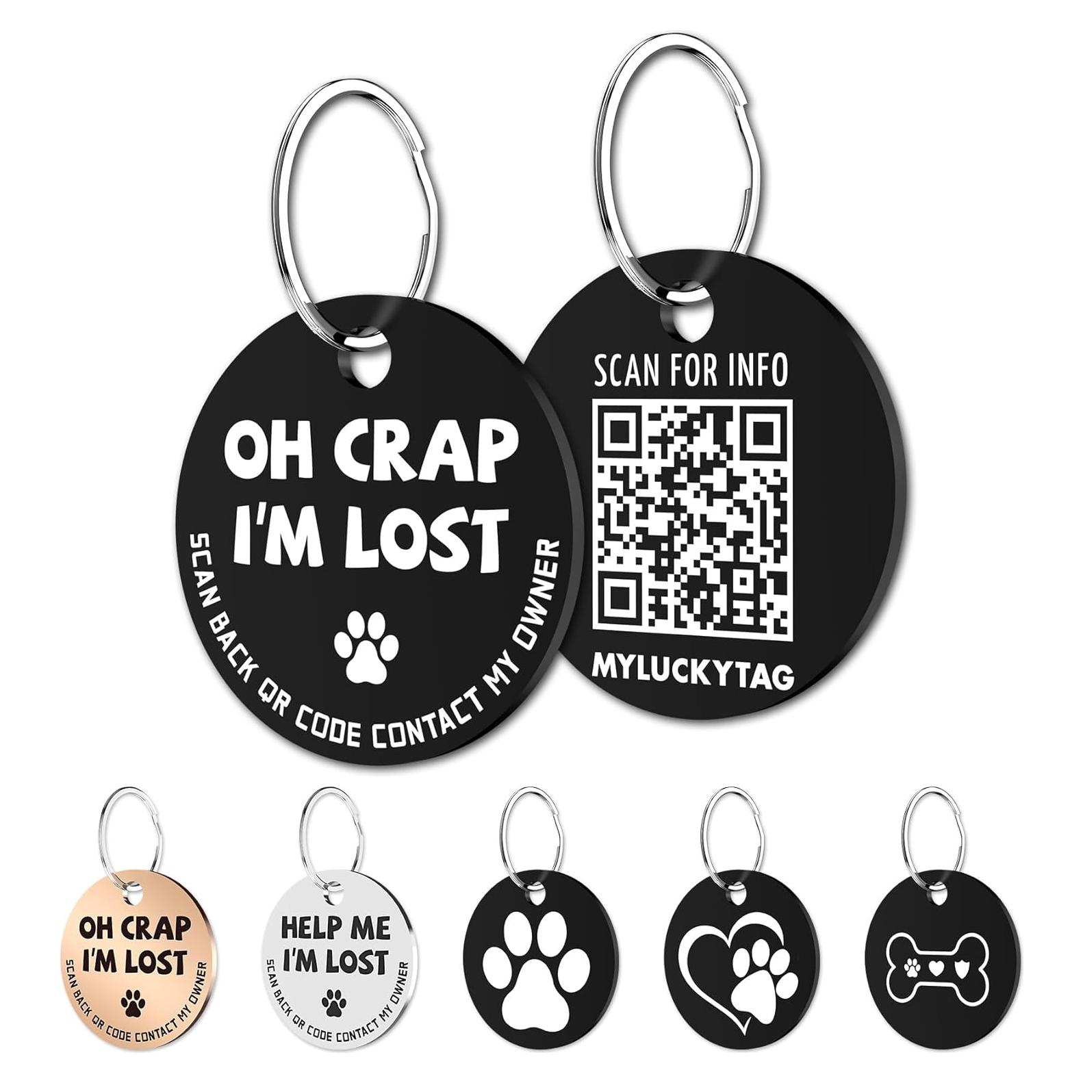 Etiqueta de Identificación para Perros MYLUCKYTAG QR Acero Inoxidable