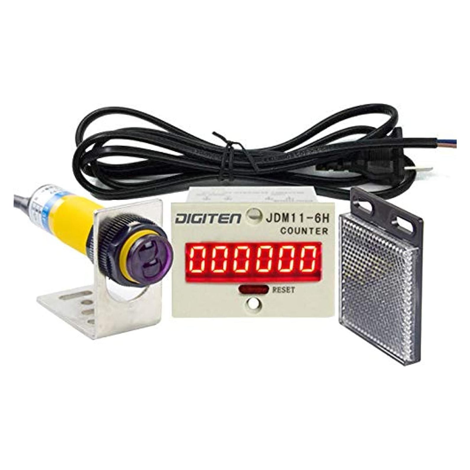 Contador Digital LED 6 Dígitos DIGITEN + Sensor Fotoeléctrico