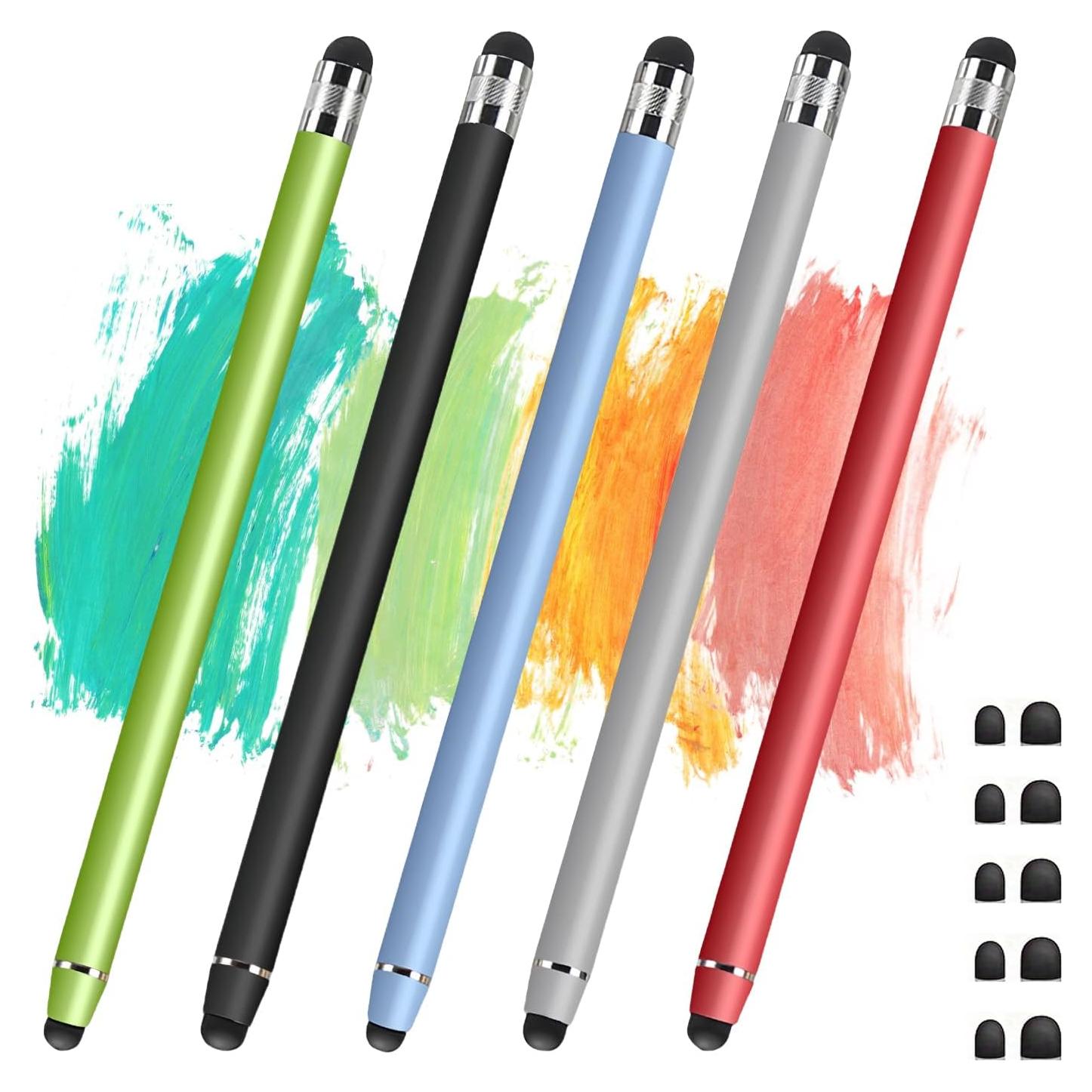 5 Bolígrafos Stylus 2-en-1 Sunnyholiday para Pantallas Táctiles