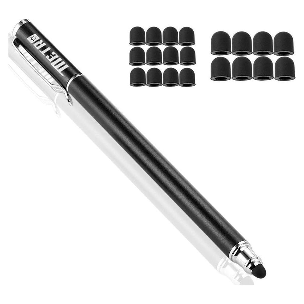 Lápiz Táctil 2-en-1 Metro Negro con 20 Puntas de Goma