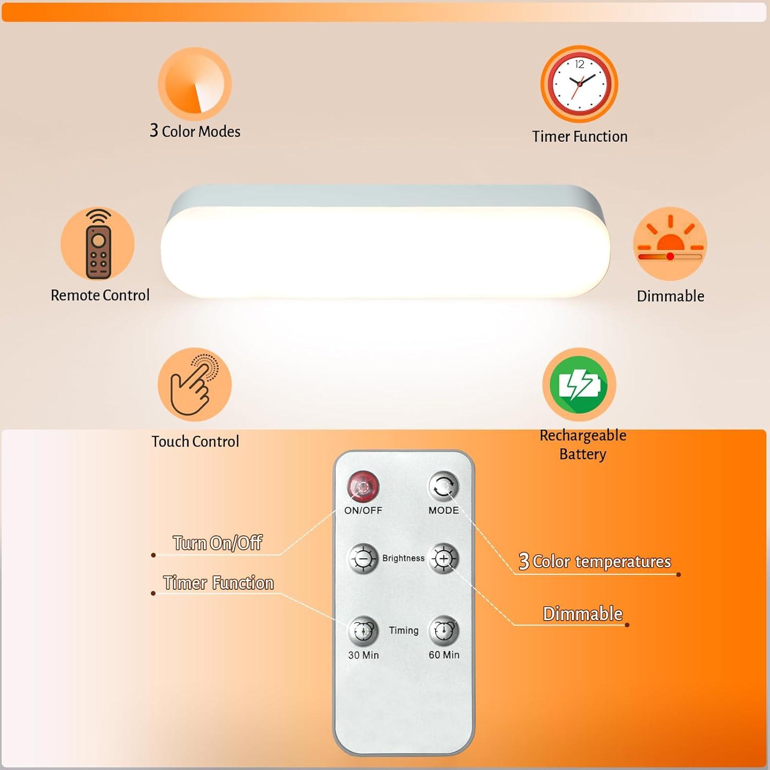 Lámpara de lectura para cama FINCMY LED-MORE-5 3 modos de color