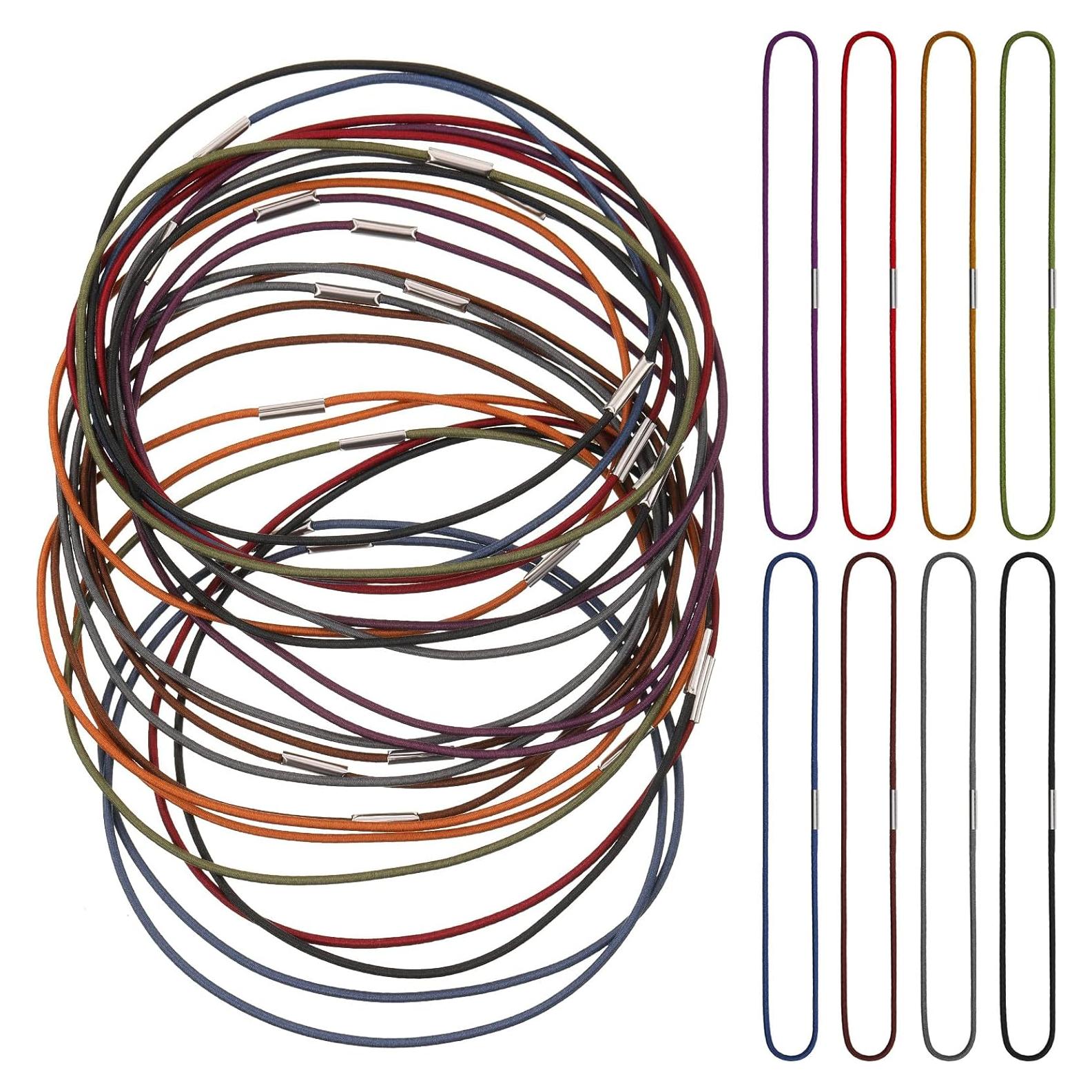 Hanaive 24 Bandas Elásticas para Cuadernos 8 Colores 13.5-26 cm