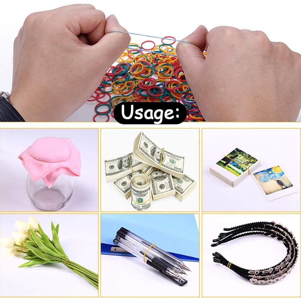 600 Bandas de Goma Elástica Resistentes 3.81 cm Negro