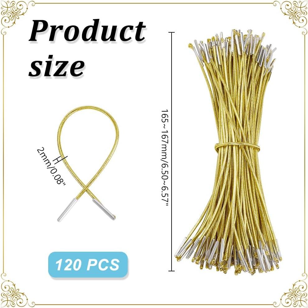Cuerda Elástica Amarilla 120Pcs AHANDMAKER 165mm 2mm