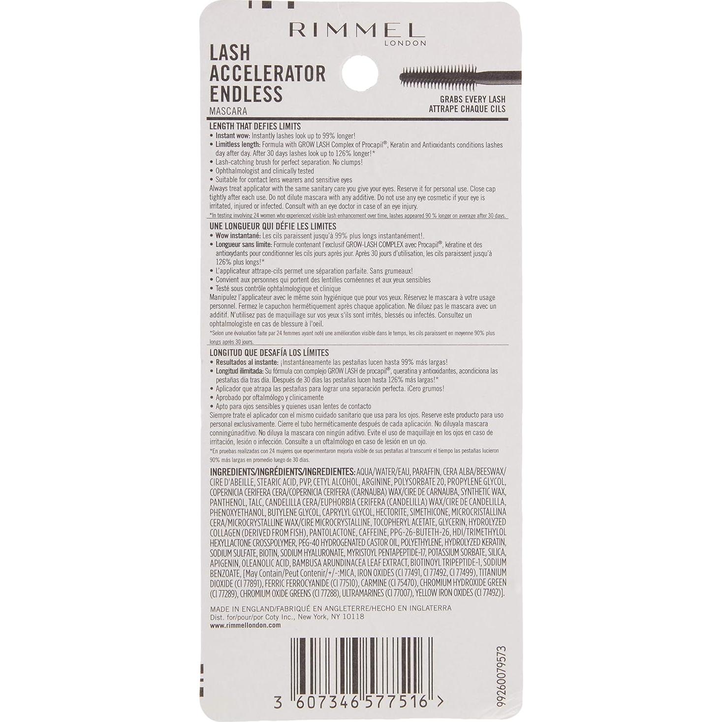 Máscara de Pestañas Rimmel London Lash Accelerator 9.4g