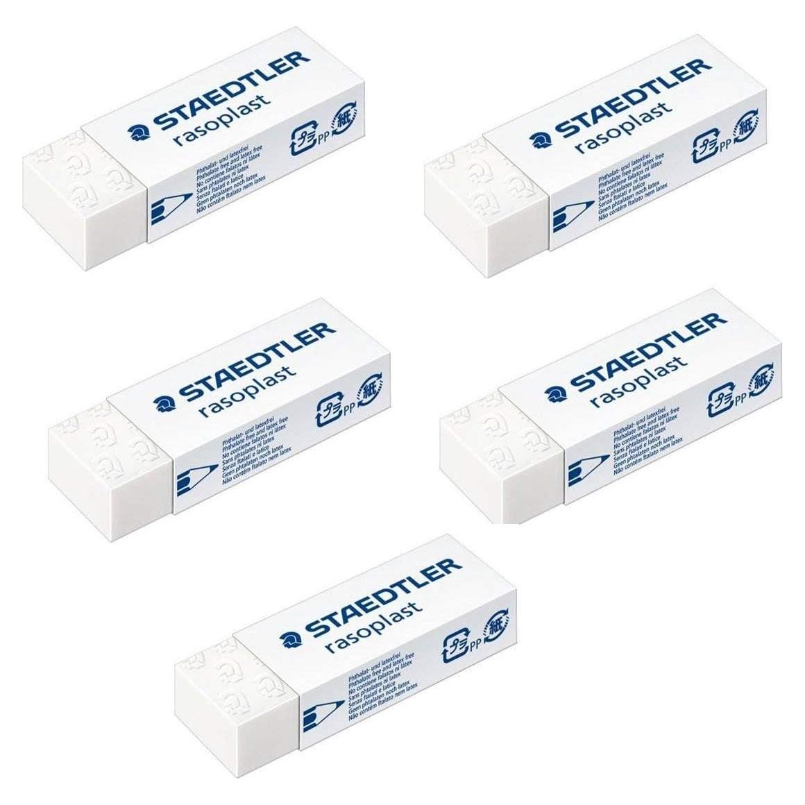 Borrador de lápiz Staedtler Rasoplast grande - Paquete de 5