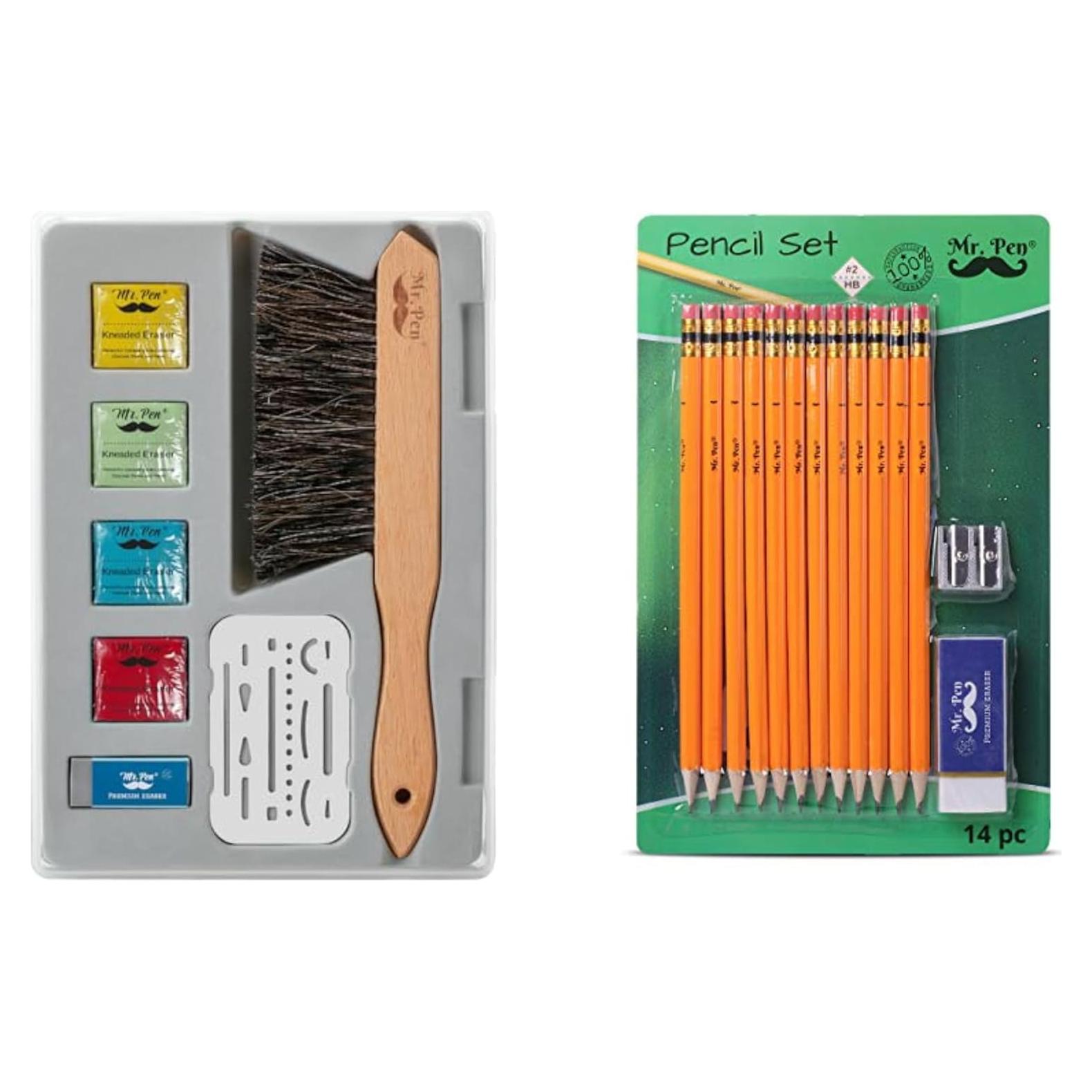 Set de Gomas de Borrar y Lápices Mr. Pen - 12 Lápices #2HB