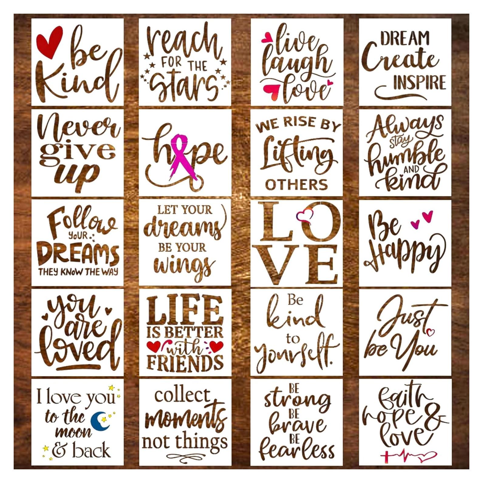 Juego de 20 Plantillas Inspiradoras DLY Lifestyle 15.24cm